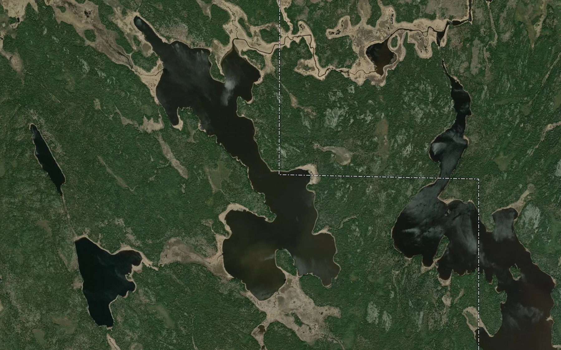 Satellite map of the Saskman Lake