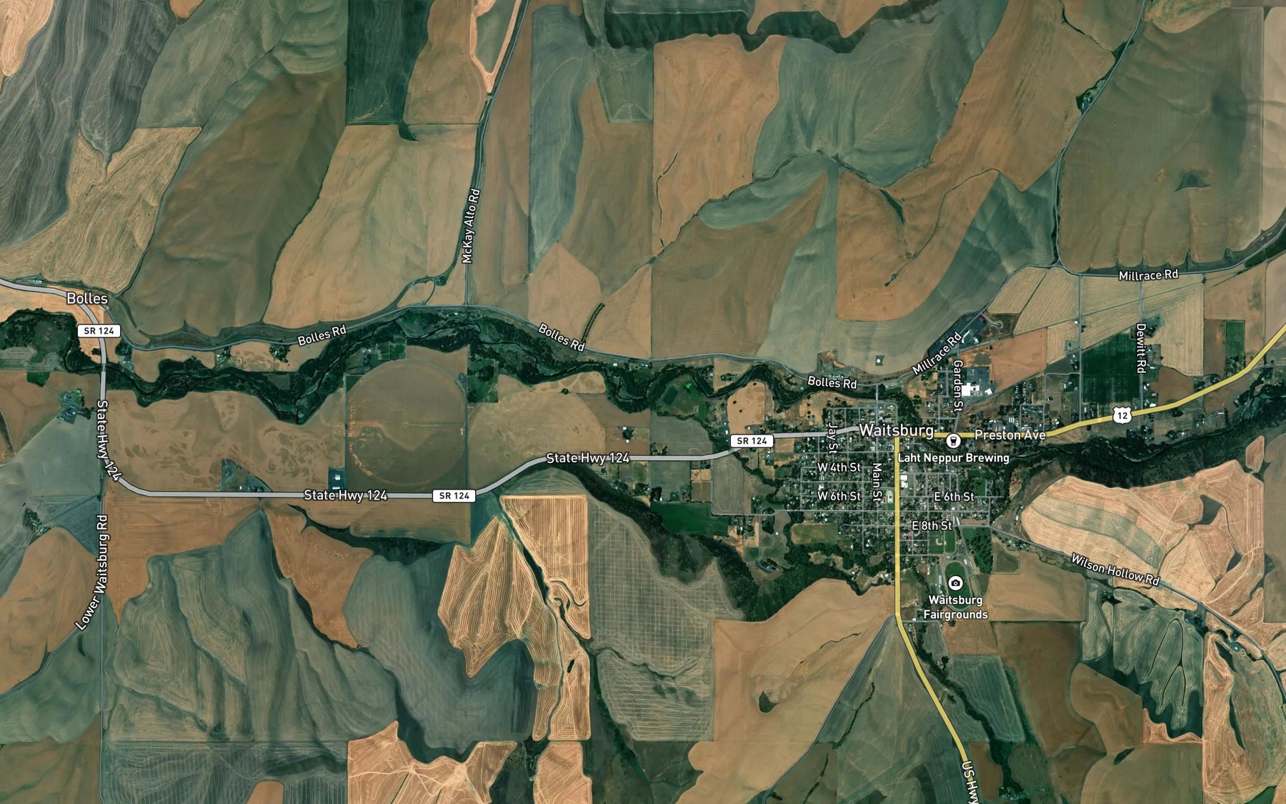 Satellite map of the Coppei Creek