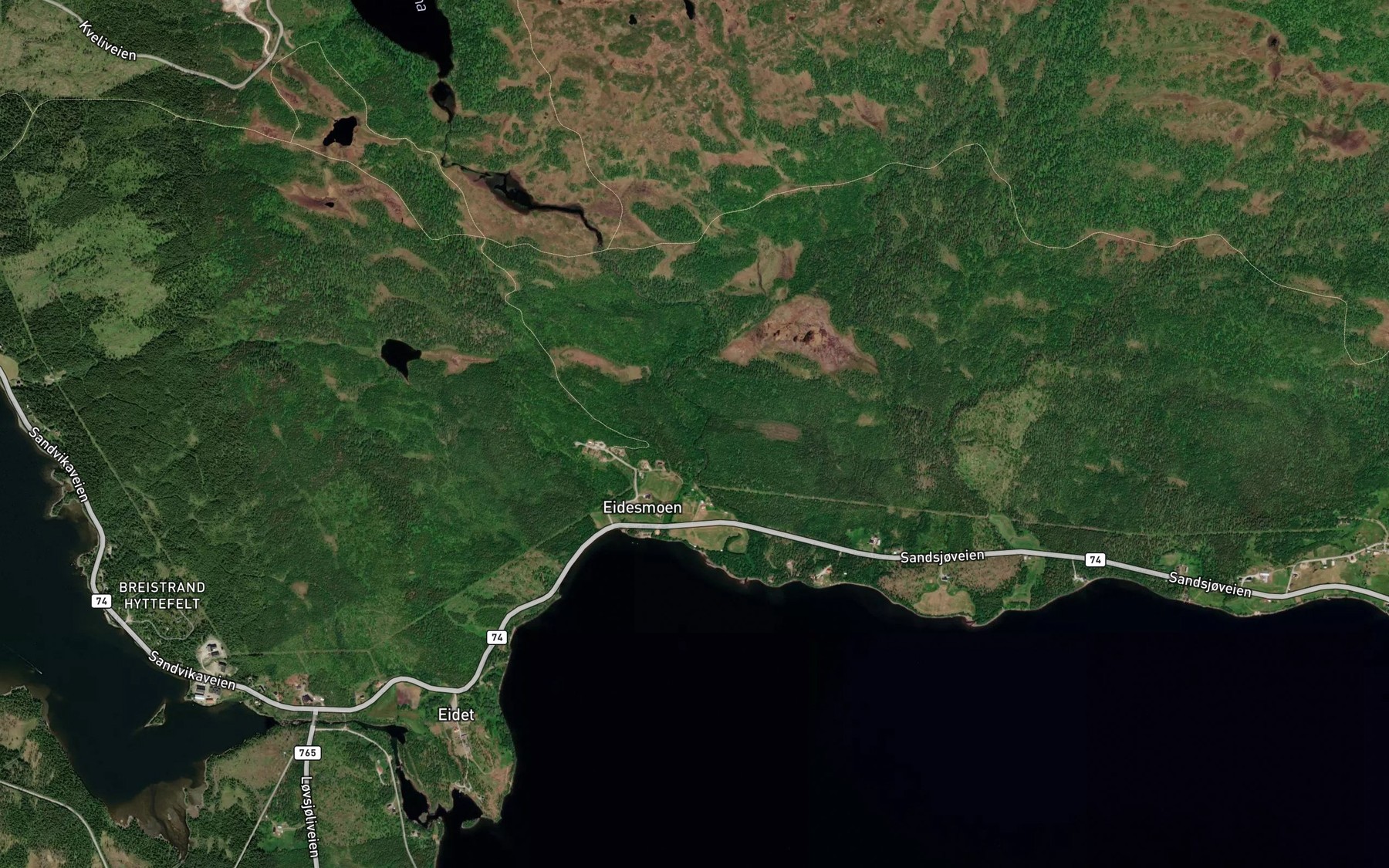 Satellite map of the Eidesmobekken