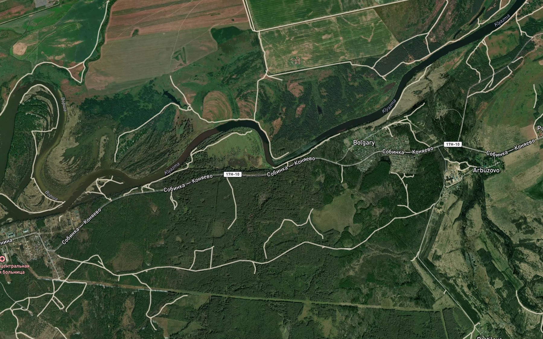 Satellite map of the Chernaya
