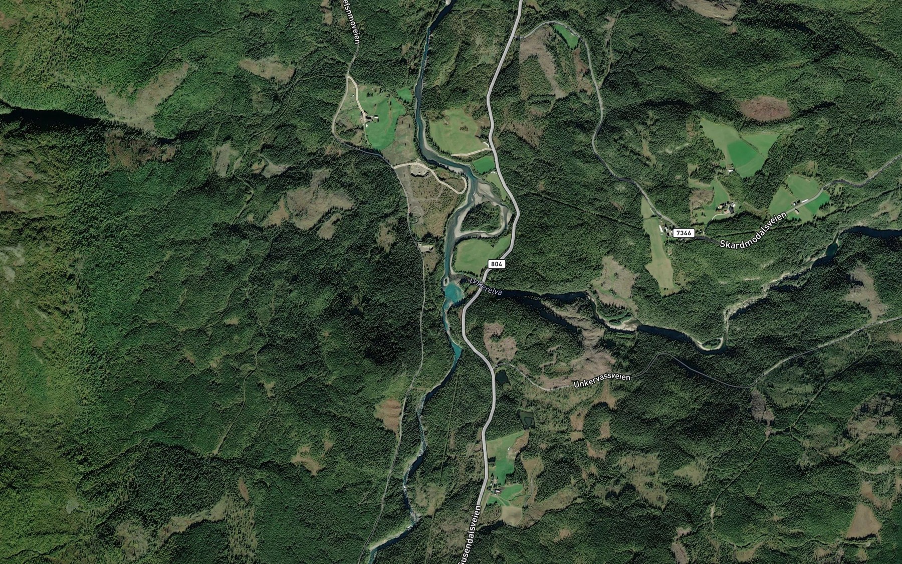 Satellite map of the Susna