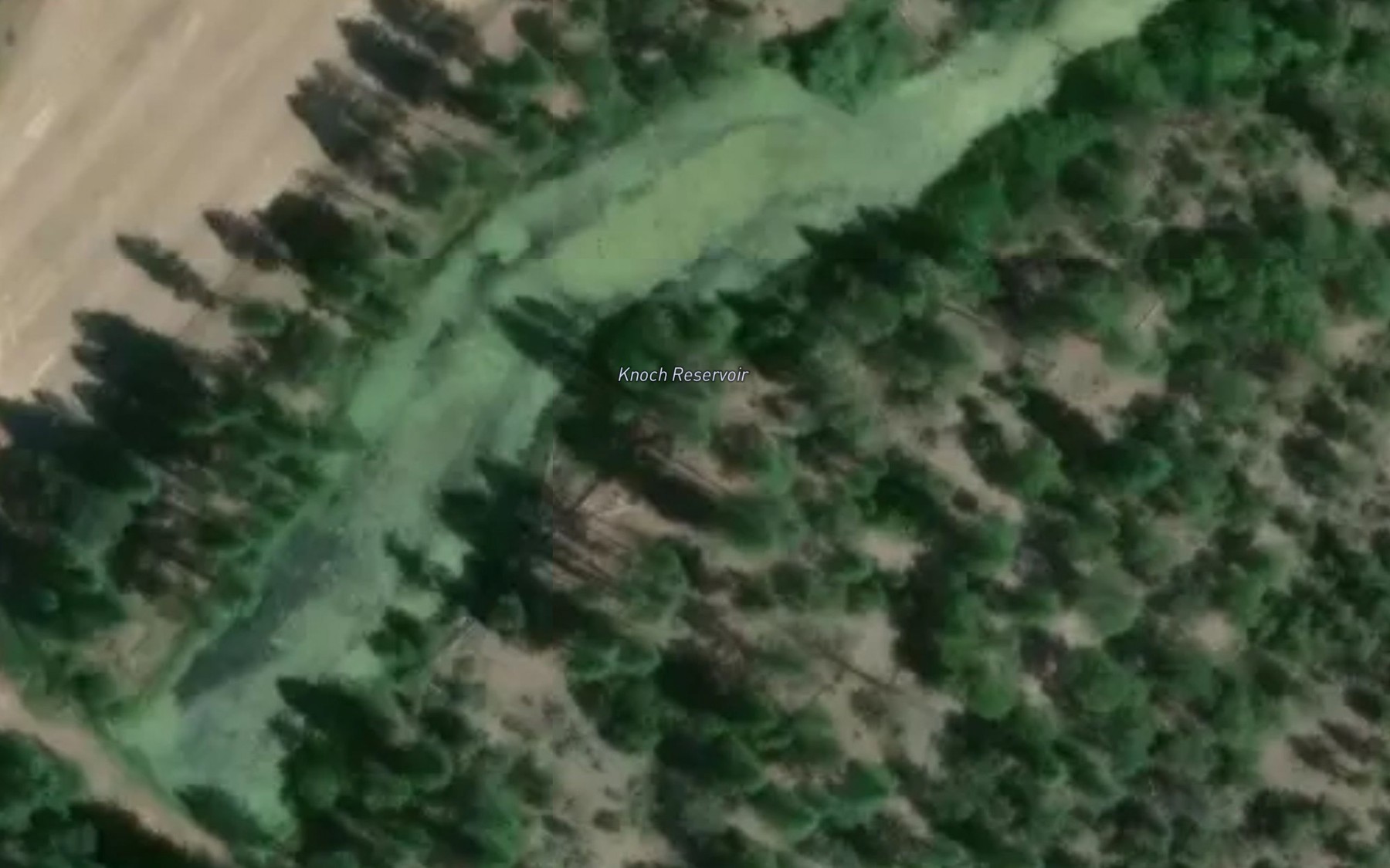 Satellite map of the Knoch Reservoir