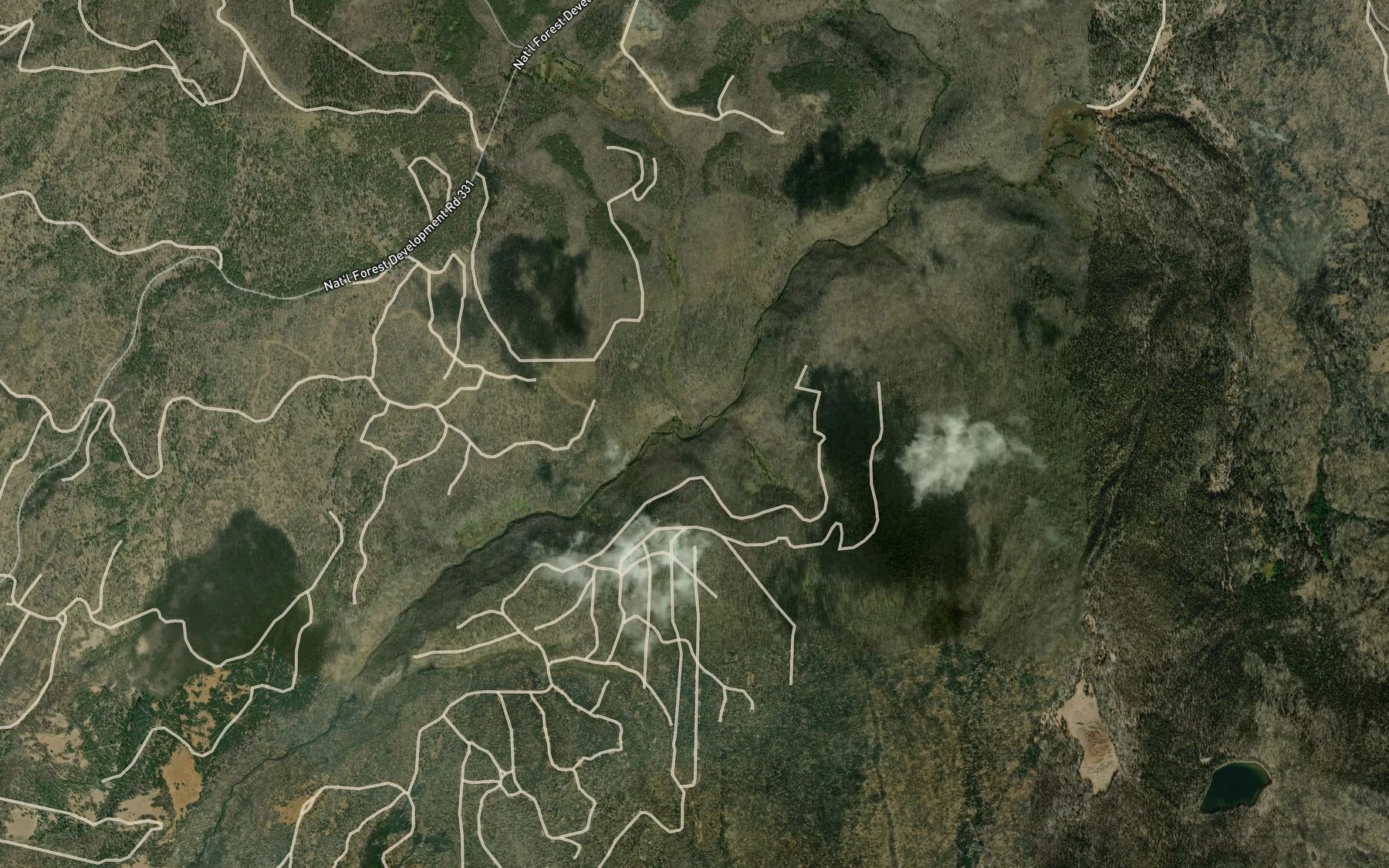 Satellite map of the Mud Creek