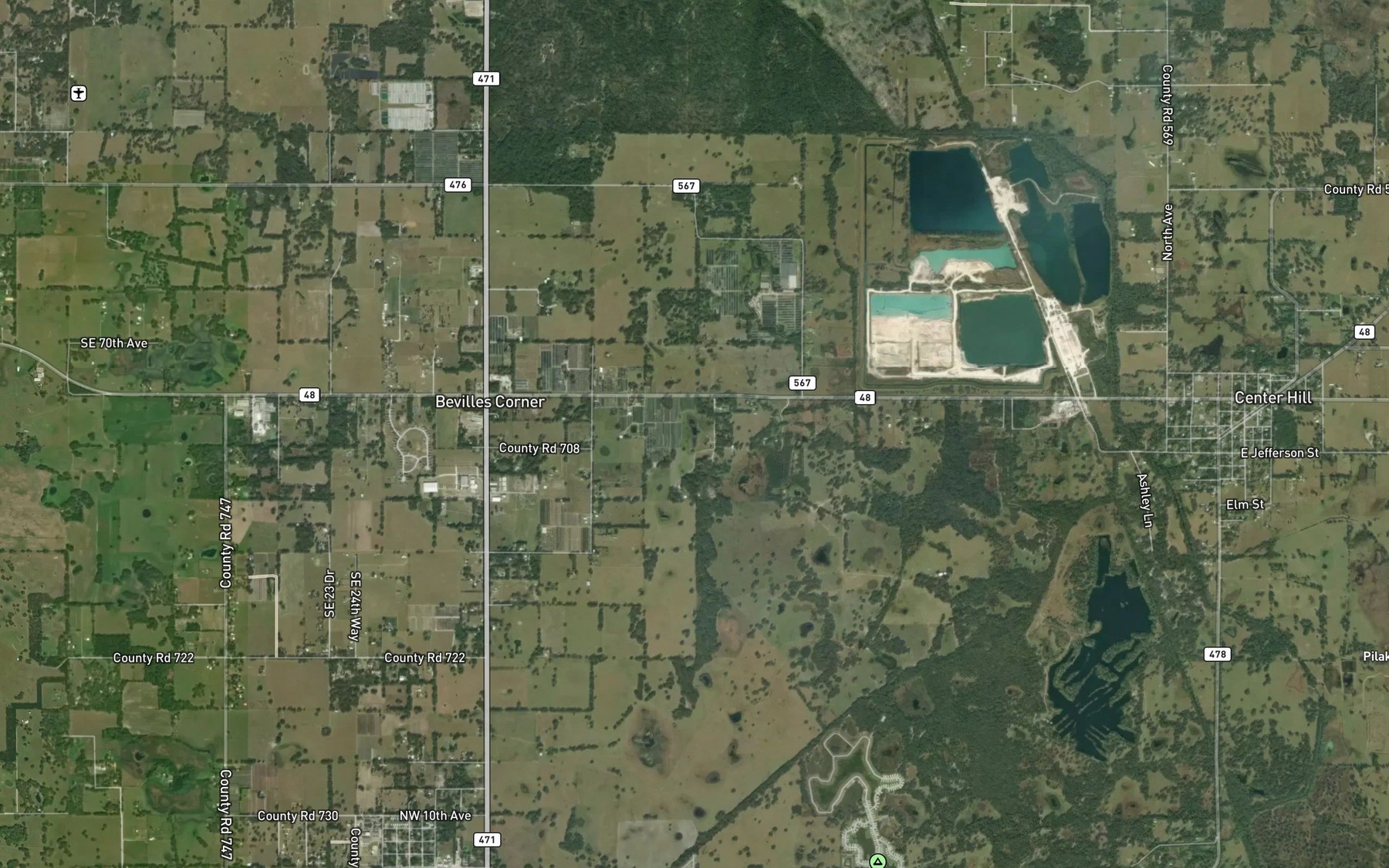 Satellite map of the Chandler Pond