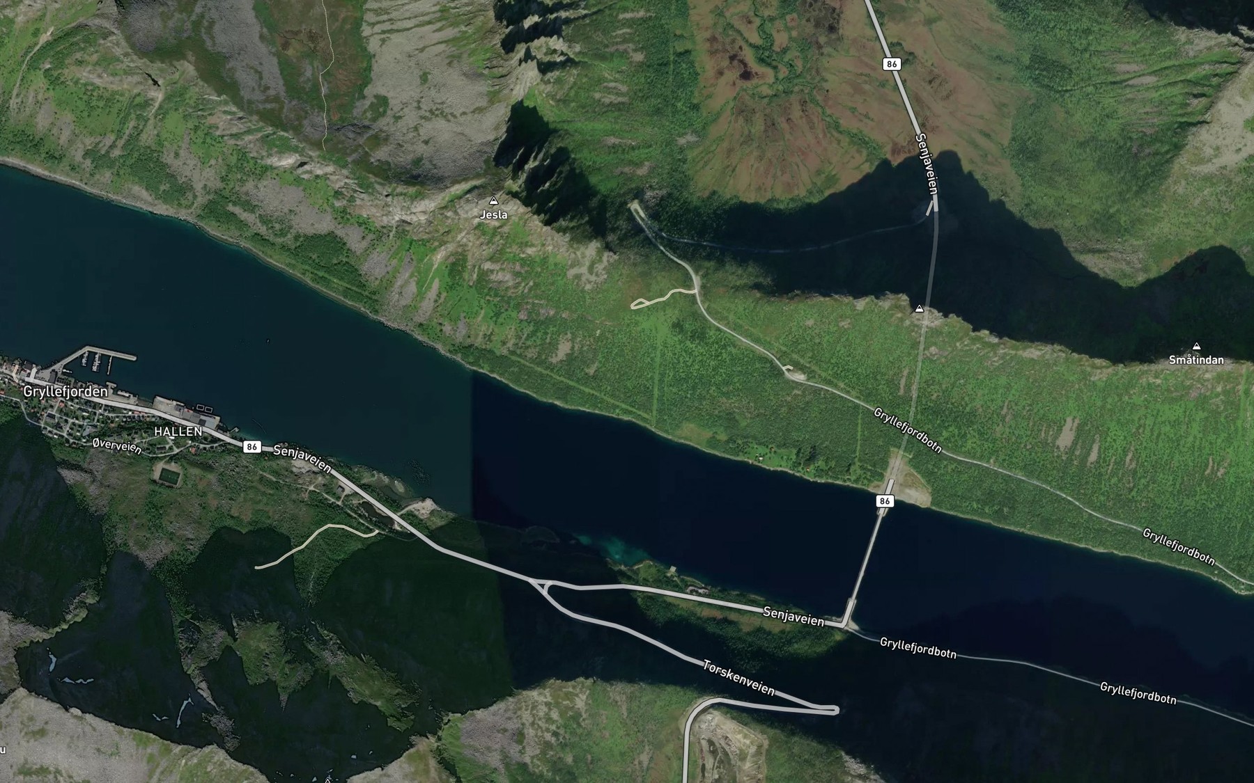Satellite map of the Skarprana