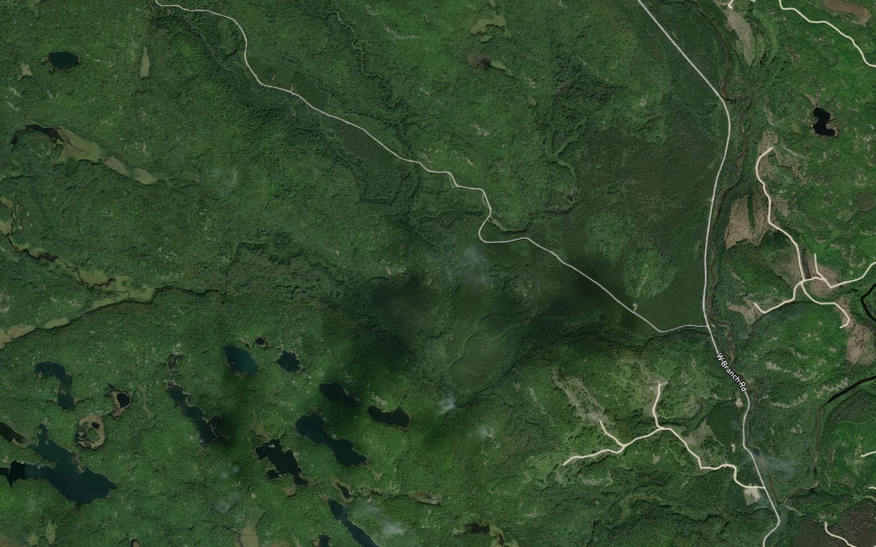 Satellite map of the Flat Creek