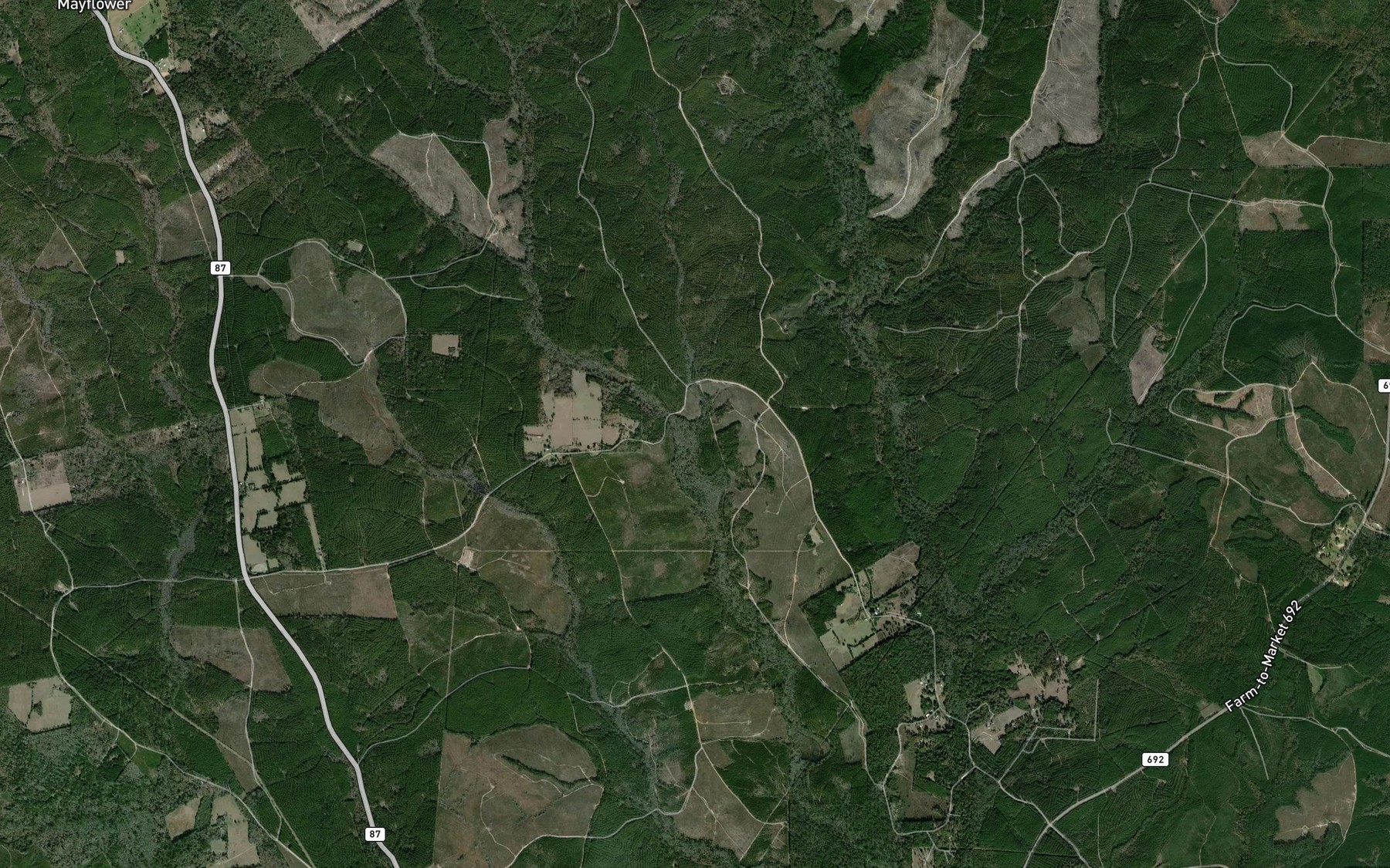 Satellite map of the Long Creek