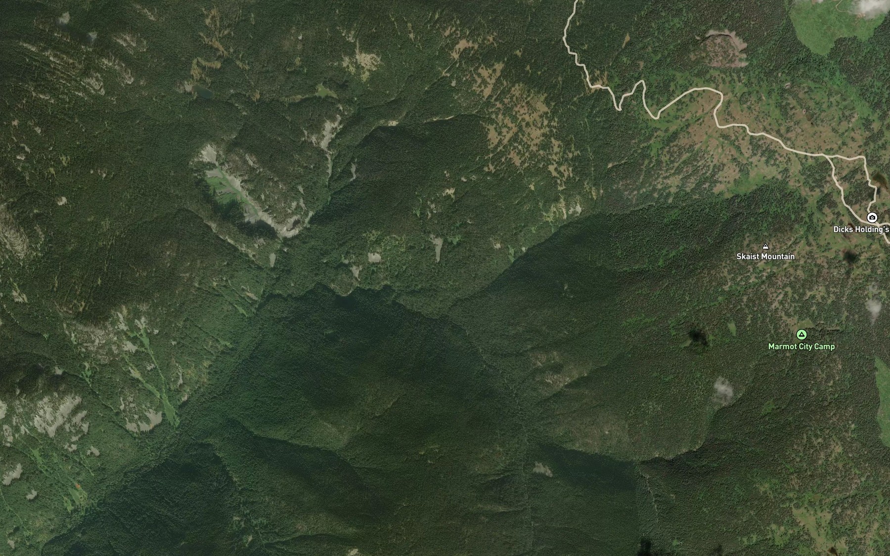 Satellite map of the Hilton Creek