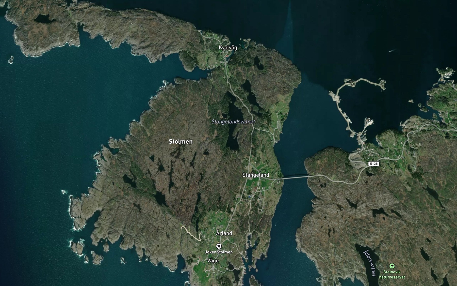 Satellite map of the Stangelandsvatn