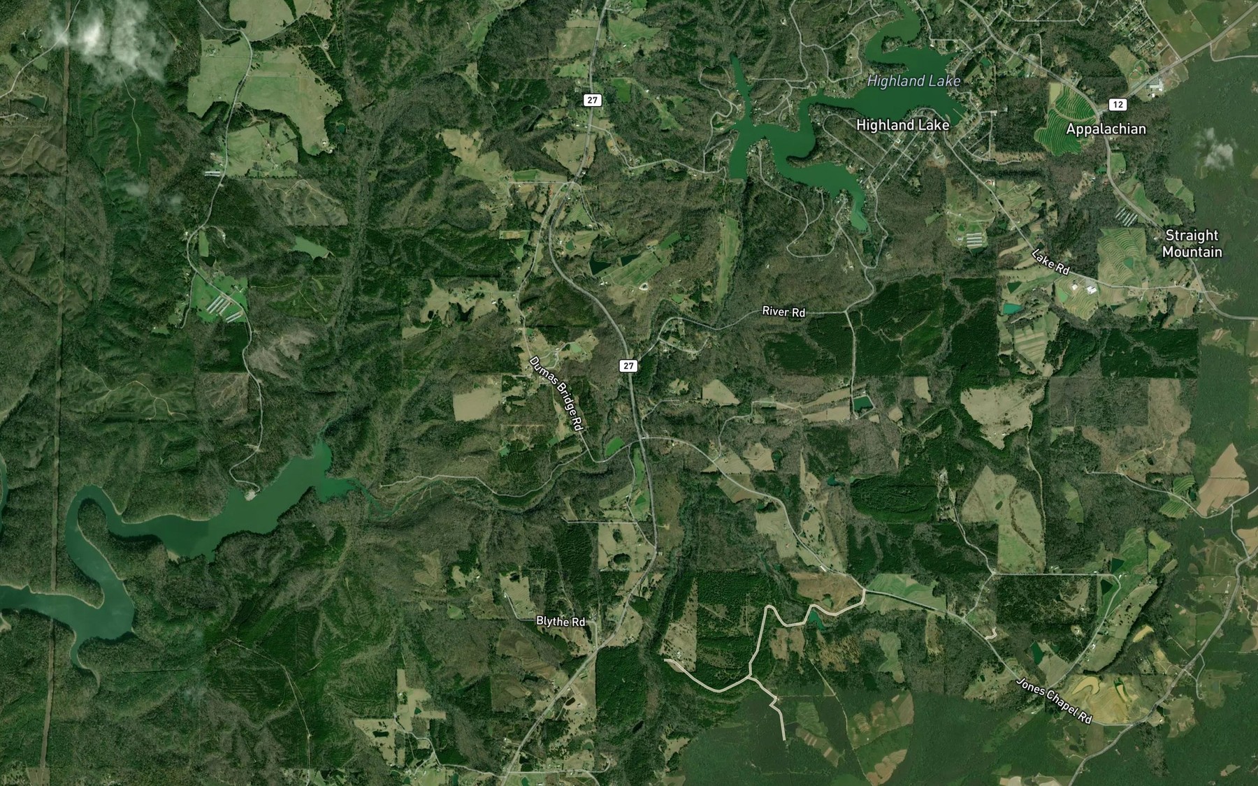 Satellite map of the Difficulty Branch