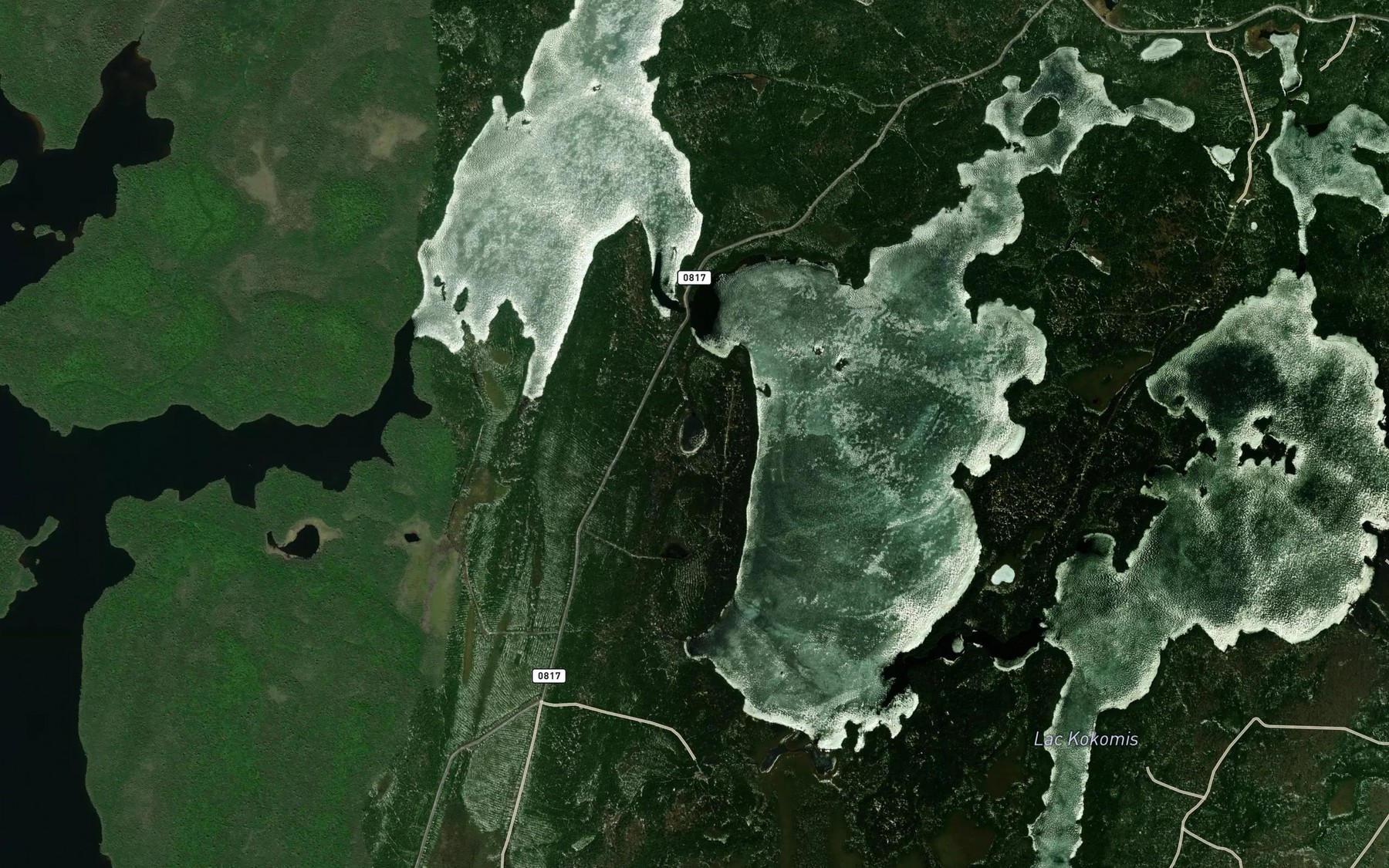 Satellite map of the Lac Cadogan