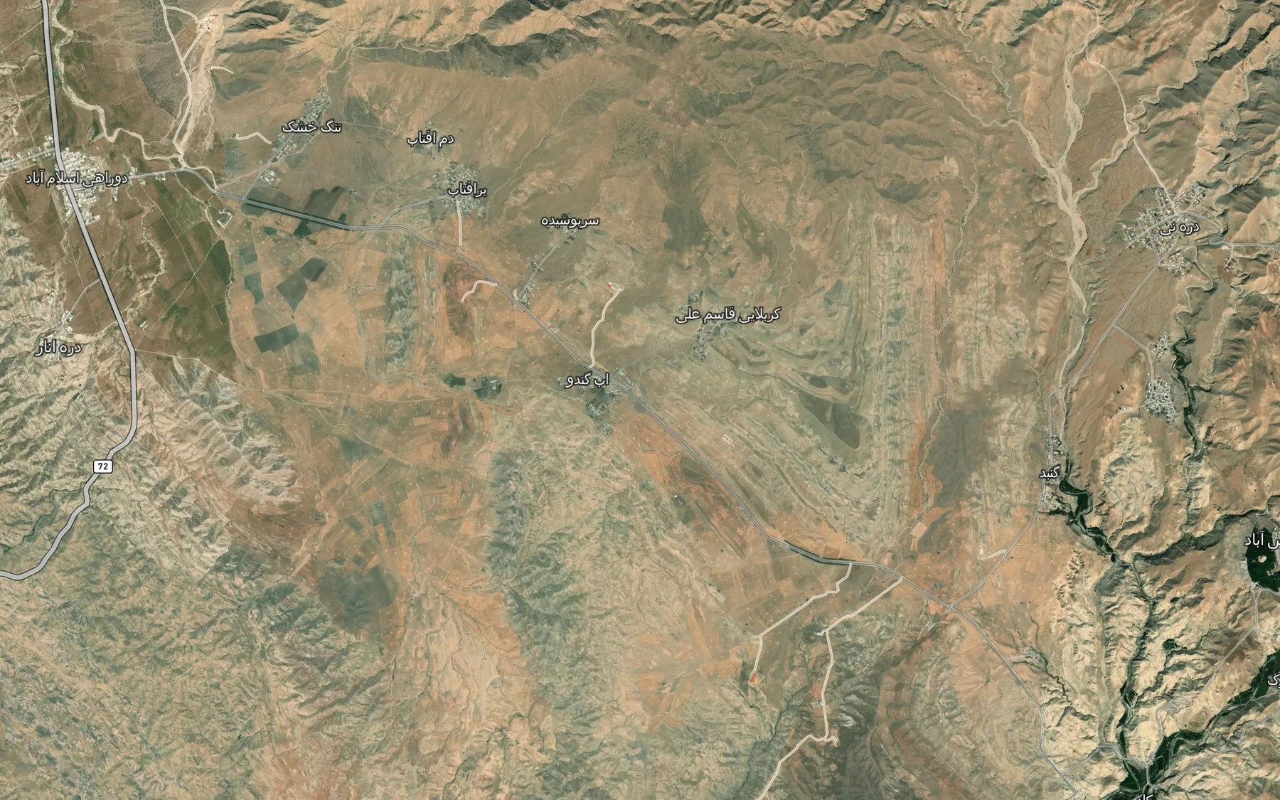 Satellite map of the Cheshmeh-ye Ab Gandu