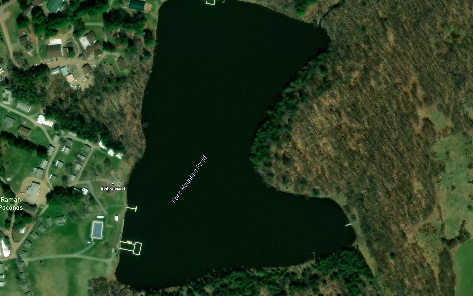 Satellite map of the Fork Mountain Pond