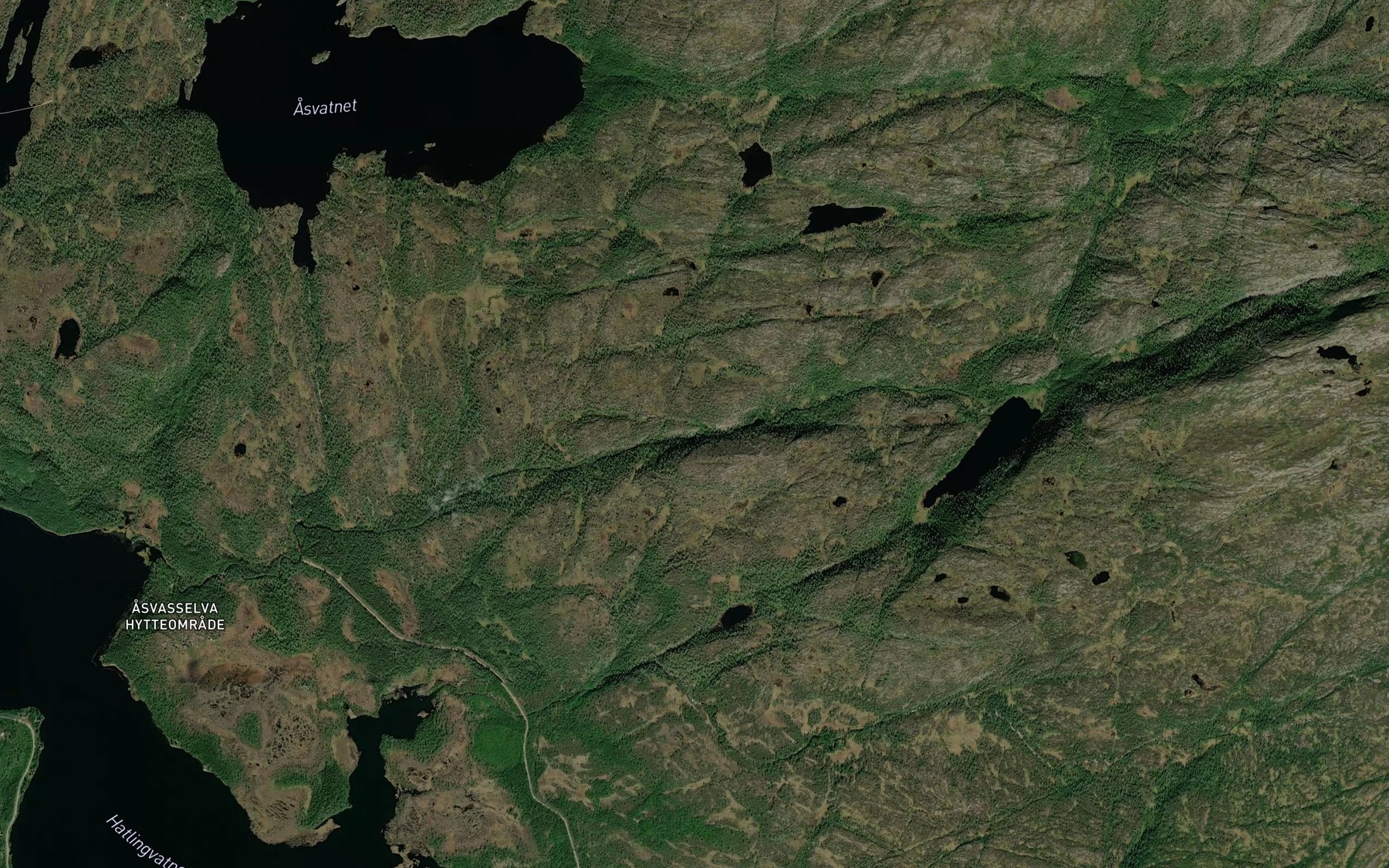 Satellite map of the Langsaeterelva