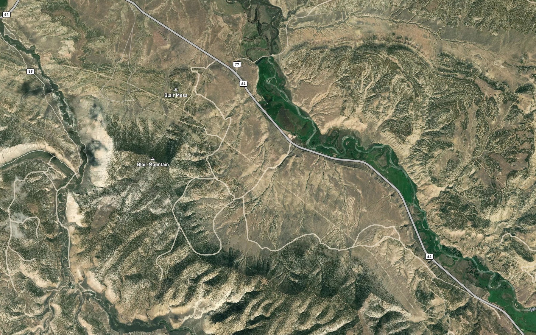 Satellite map of the Blair Ditch