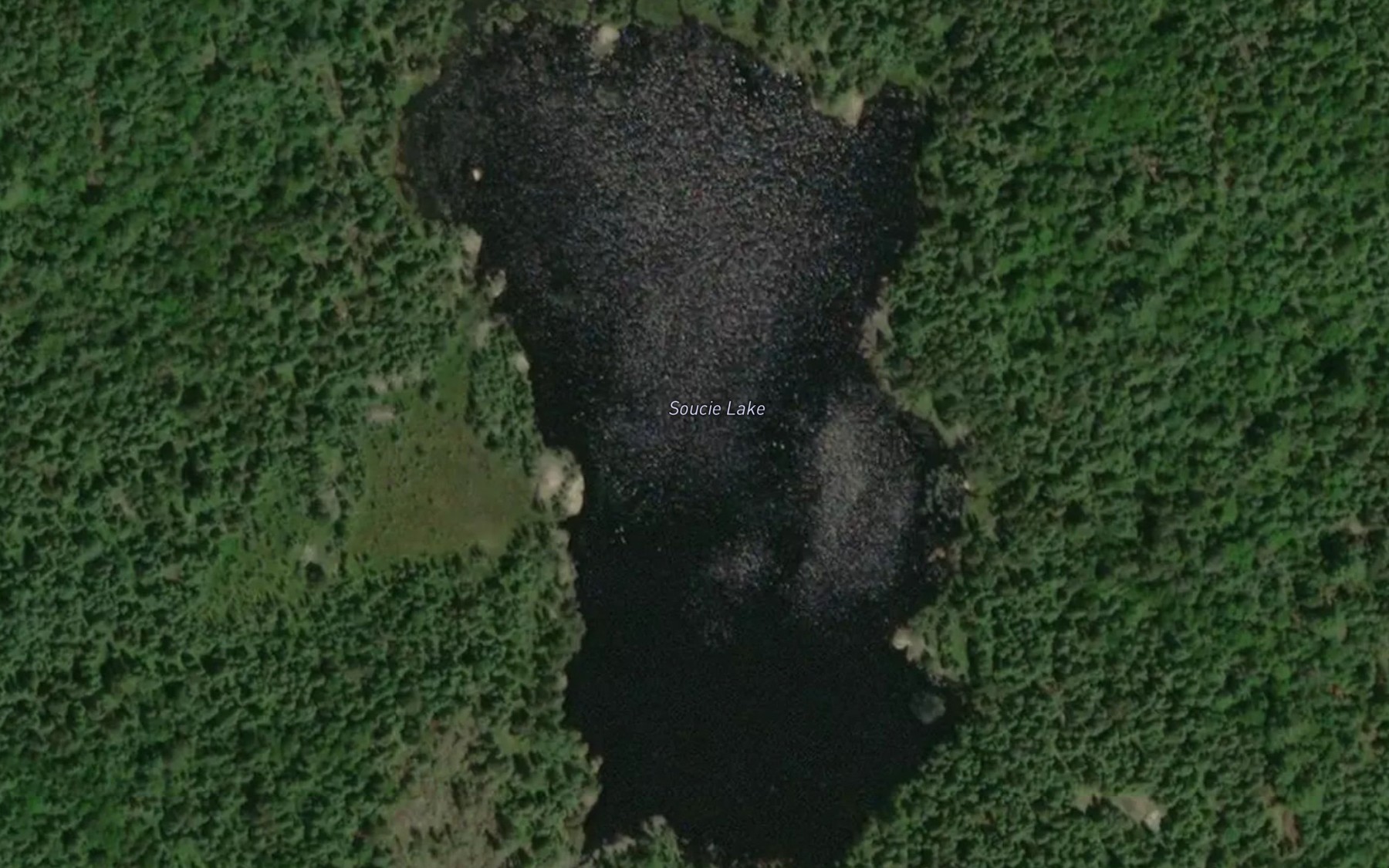 Satellite map of the Soucie Lake