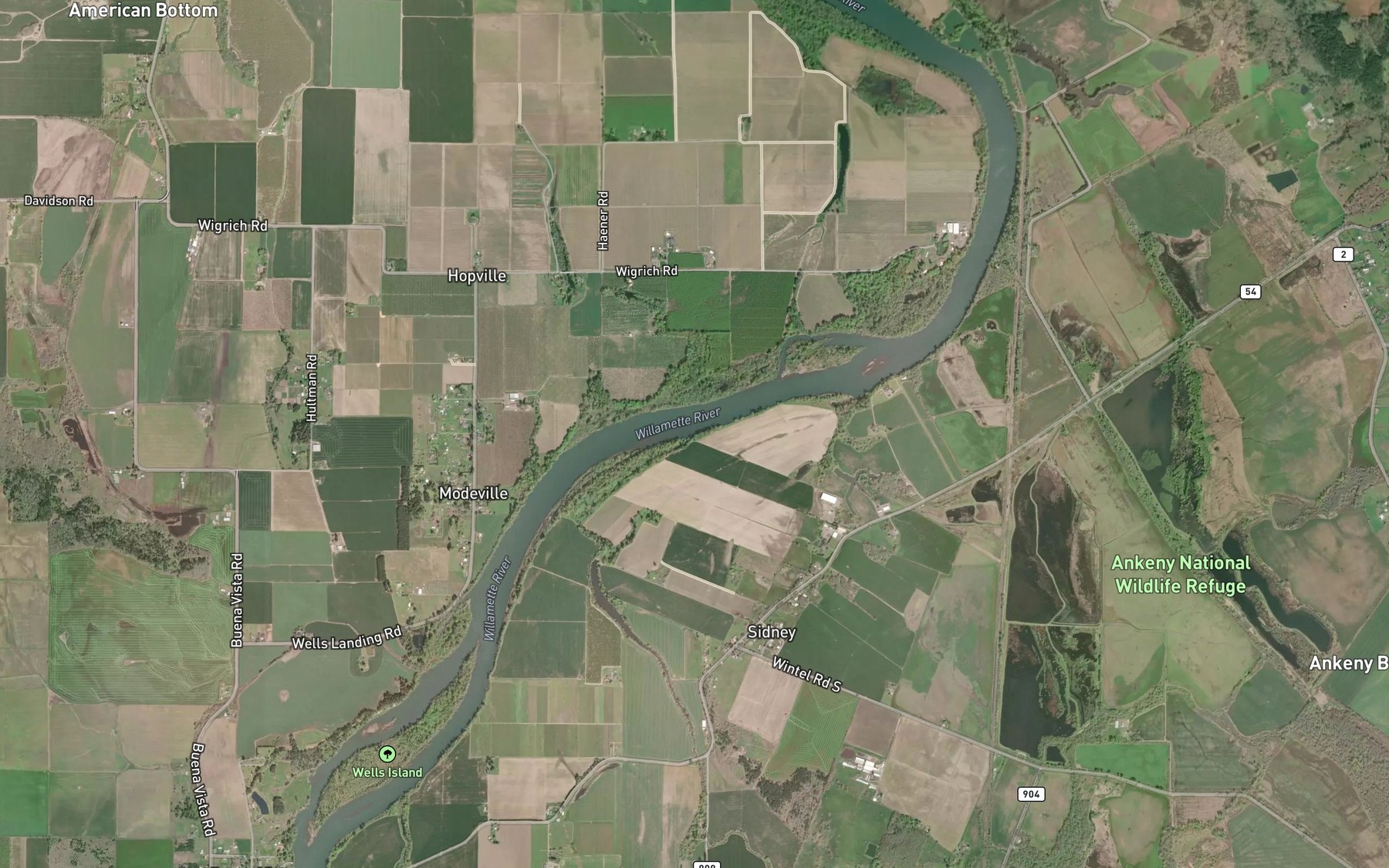 Satellite map of the Rock Creek