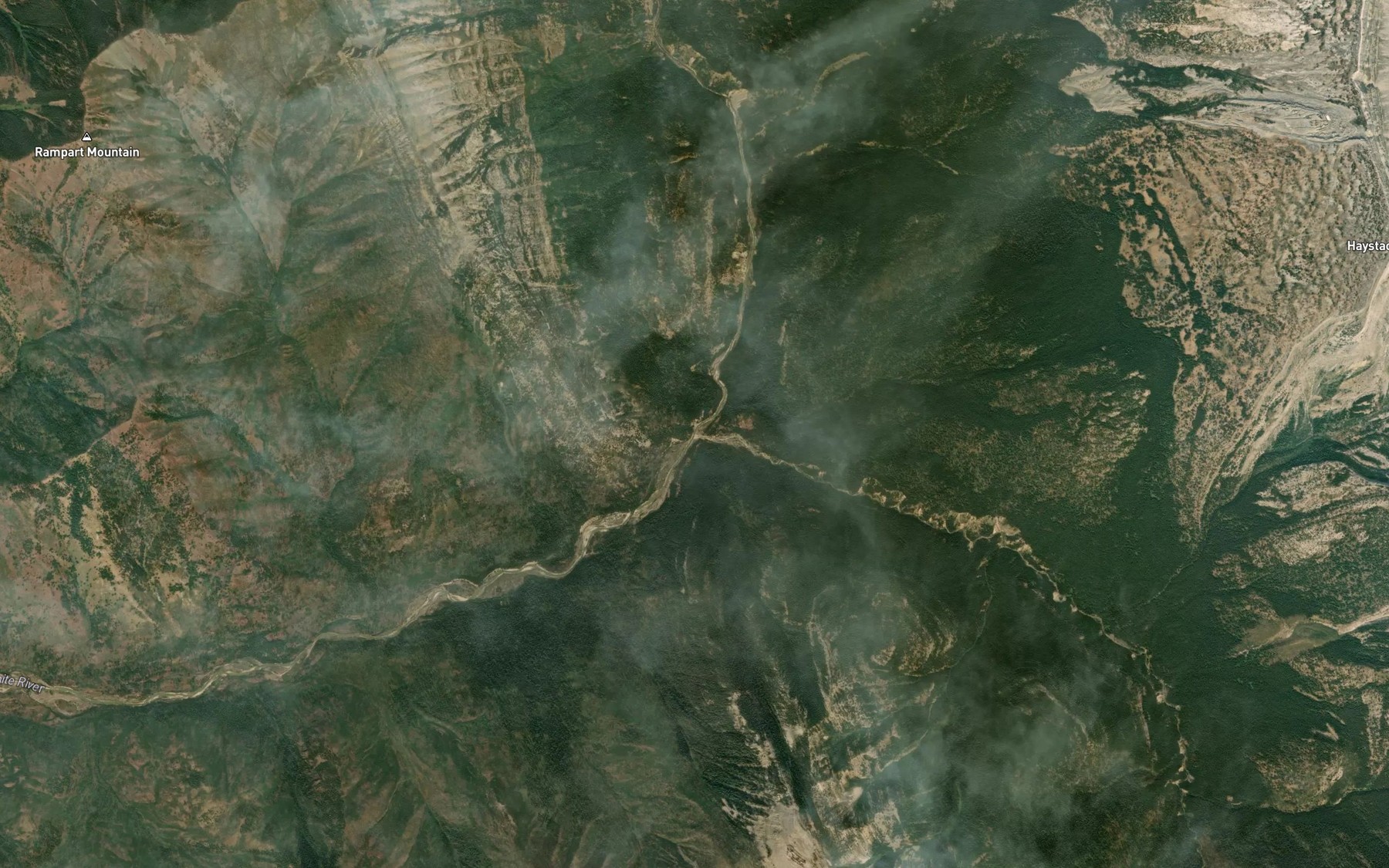 Satellite map of the South Fork White River
