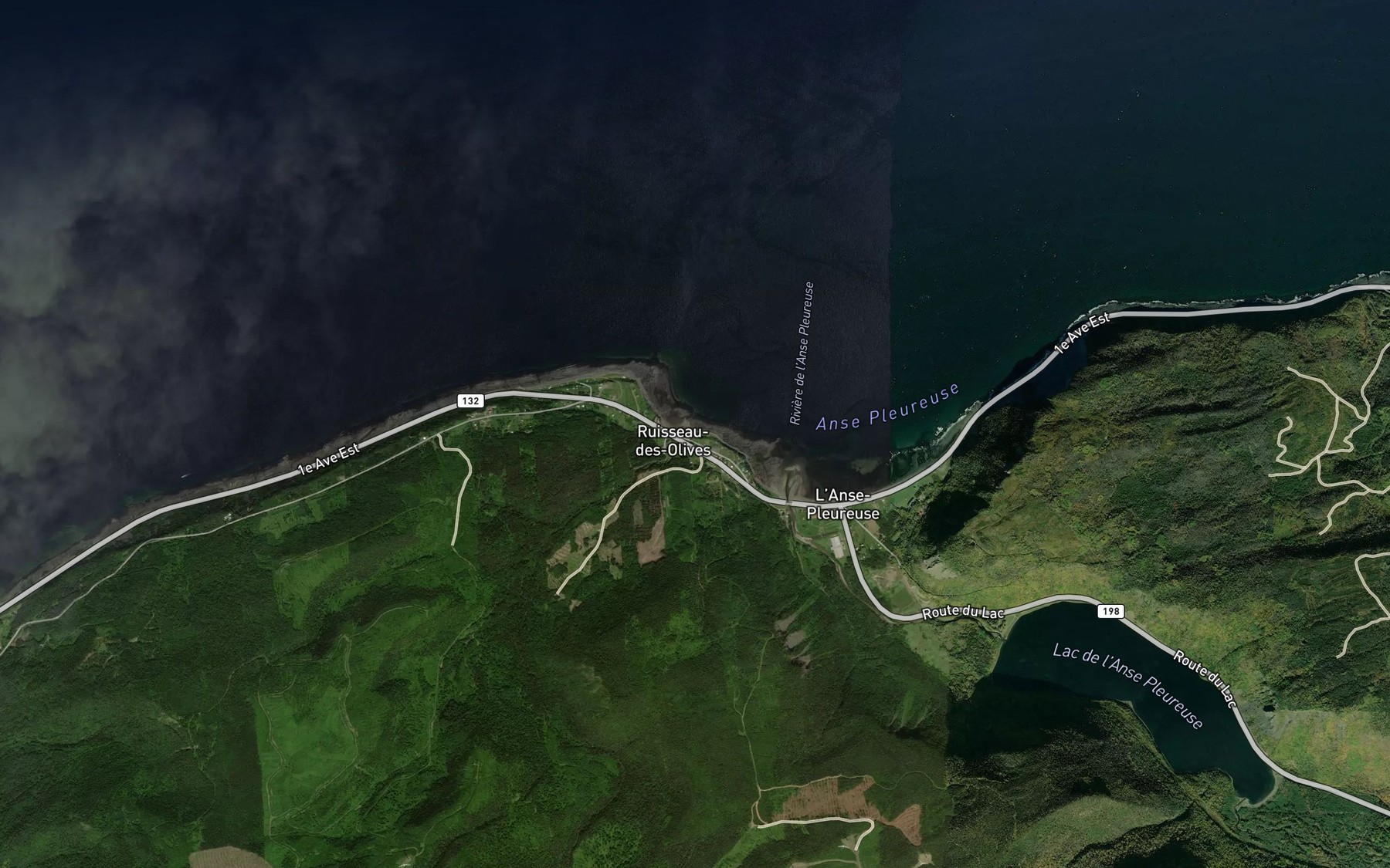 Satellite map of the Ruisseau des Olives