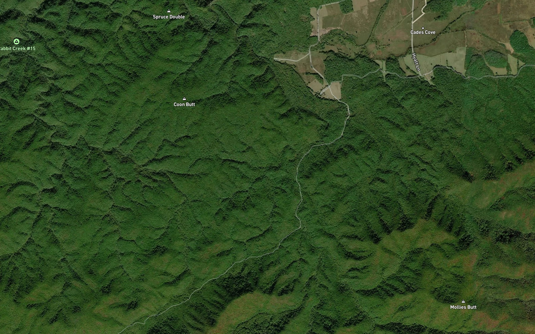 Satellite map of the Titmouse Branch