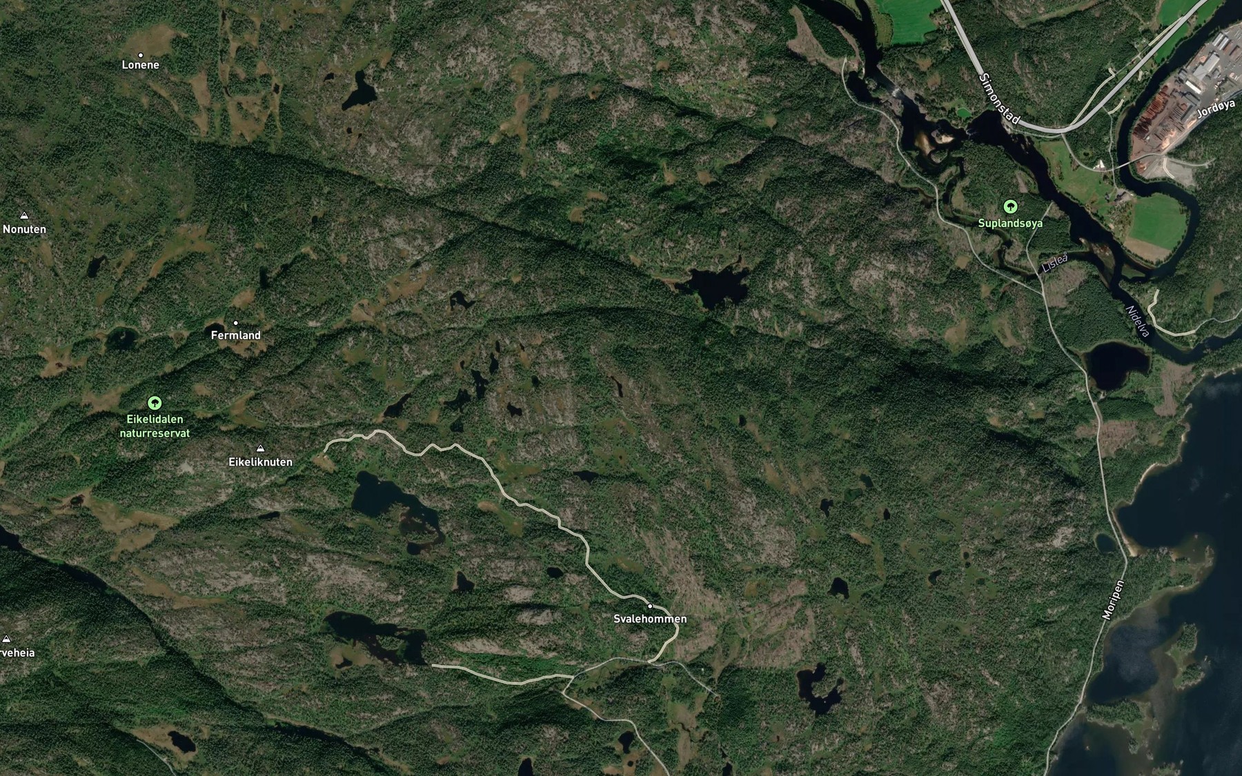 Satellite map of the Sauetjonn