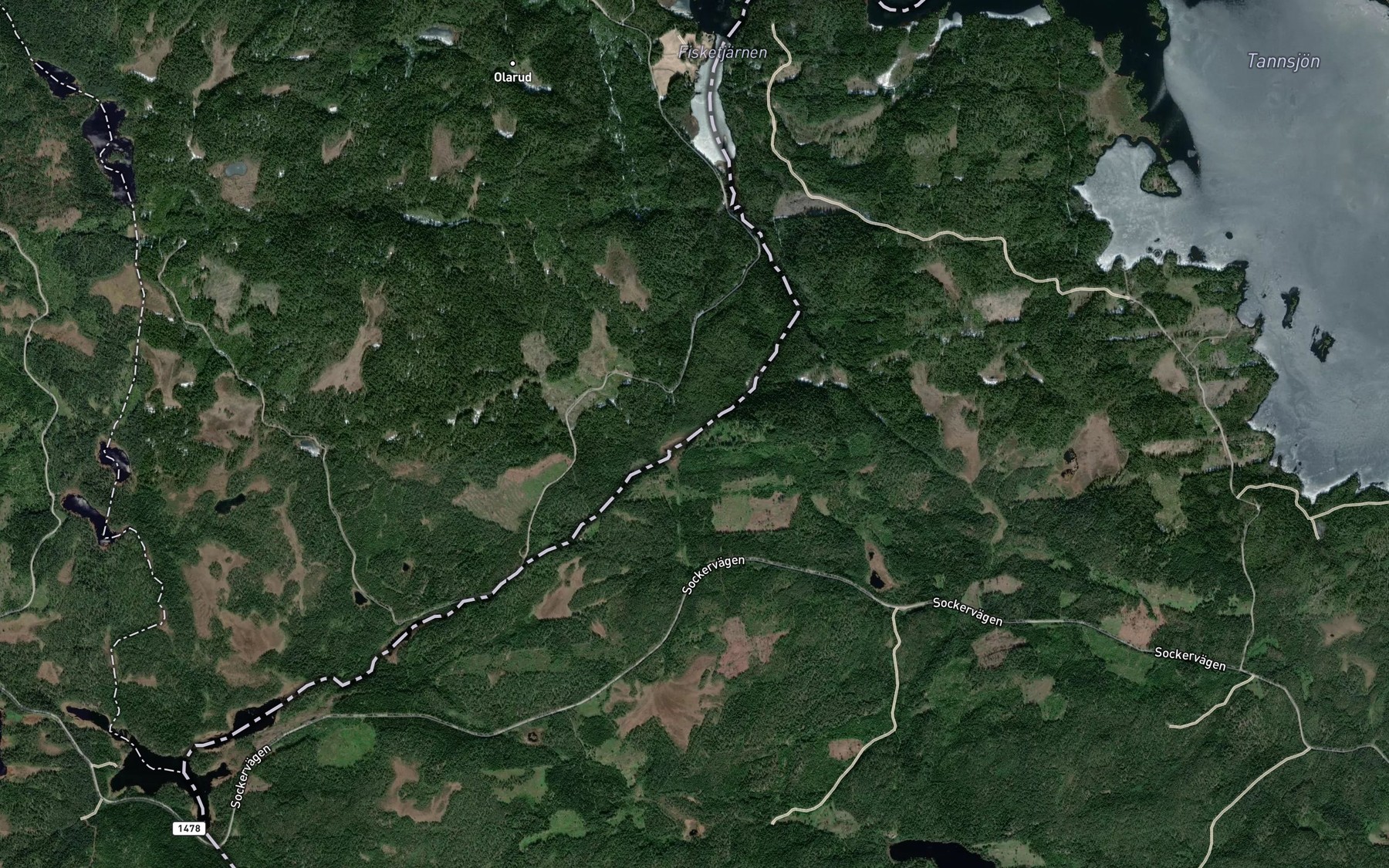 Satellite map of the Langebekken