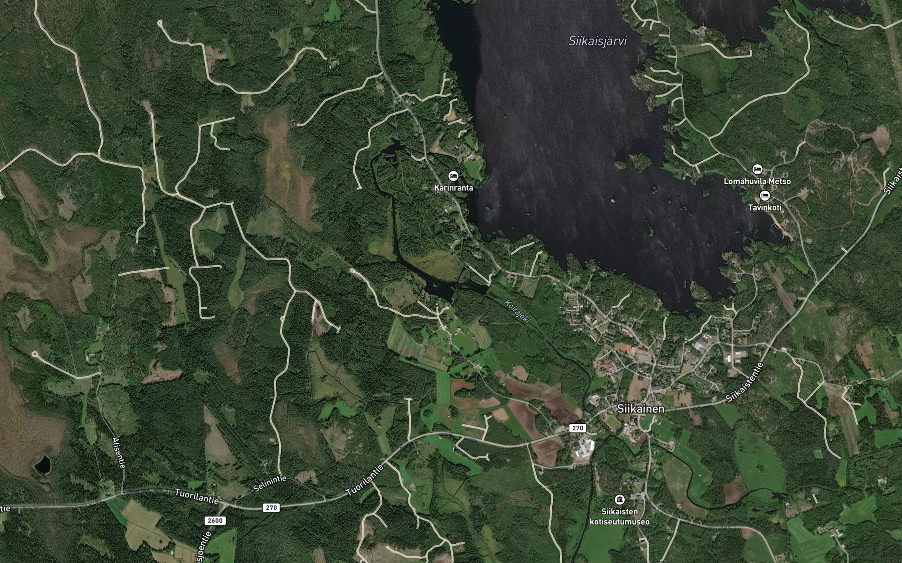 Satellite map of the Koirajoki