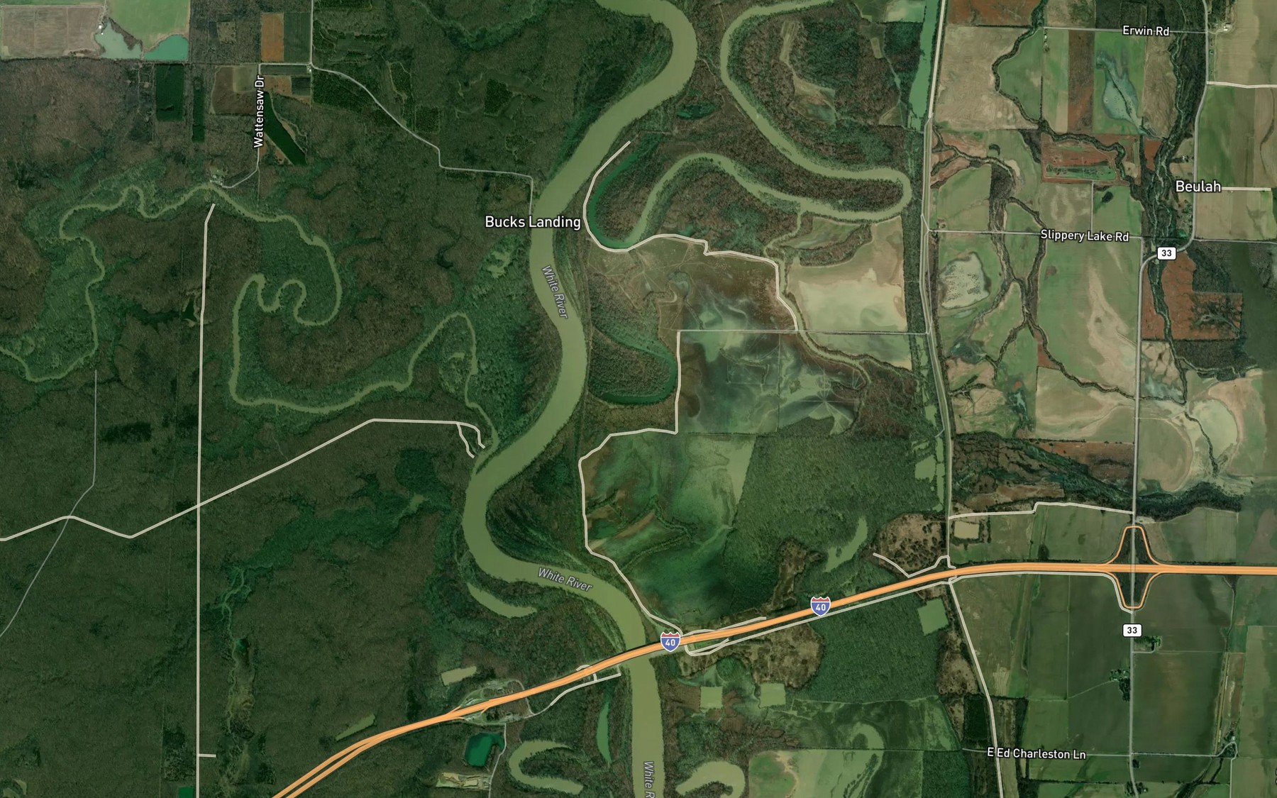 Satellite map of the Black Lake