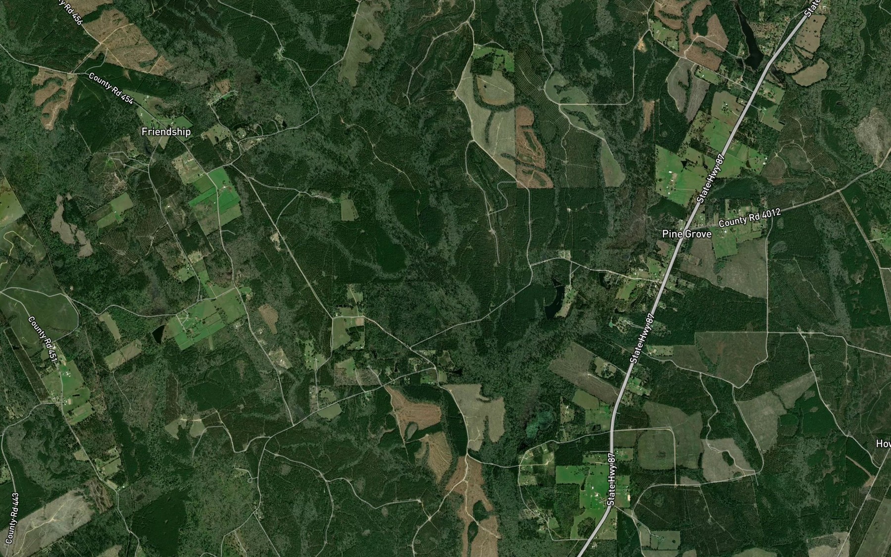 Satellite map of the Clare Creek