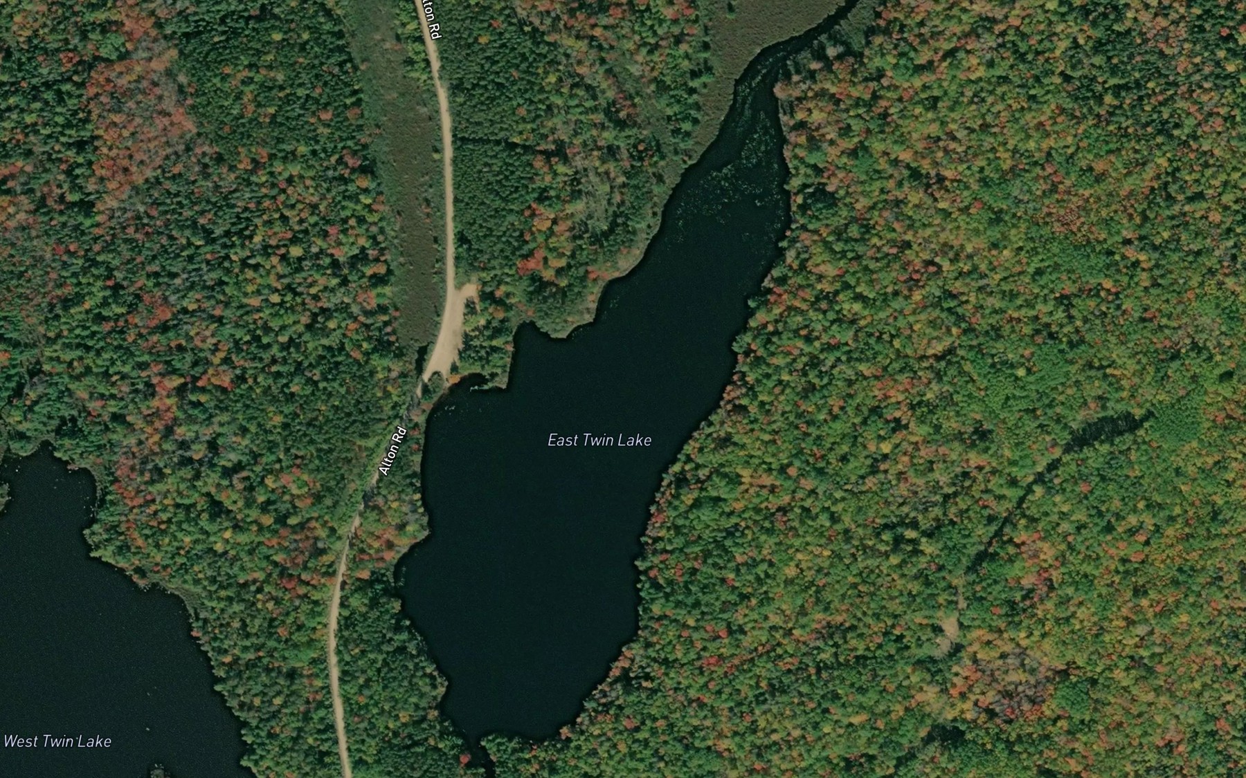 Satellite map of the East Twin Lake