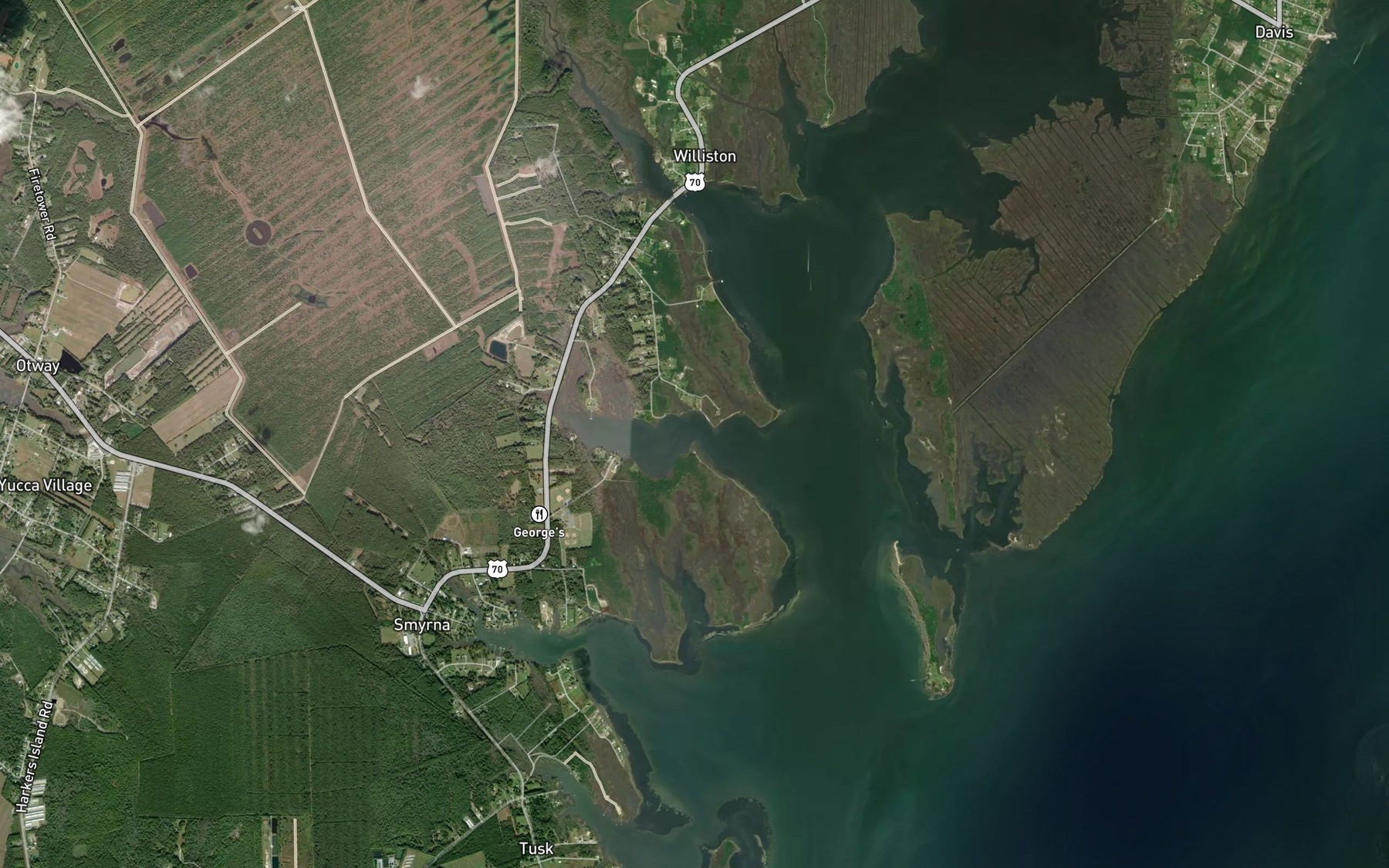 Satellite map of the Wade Creek