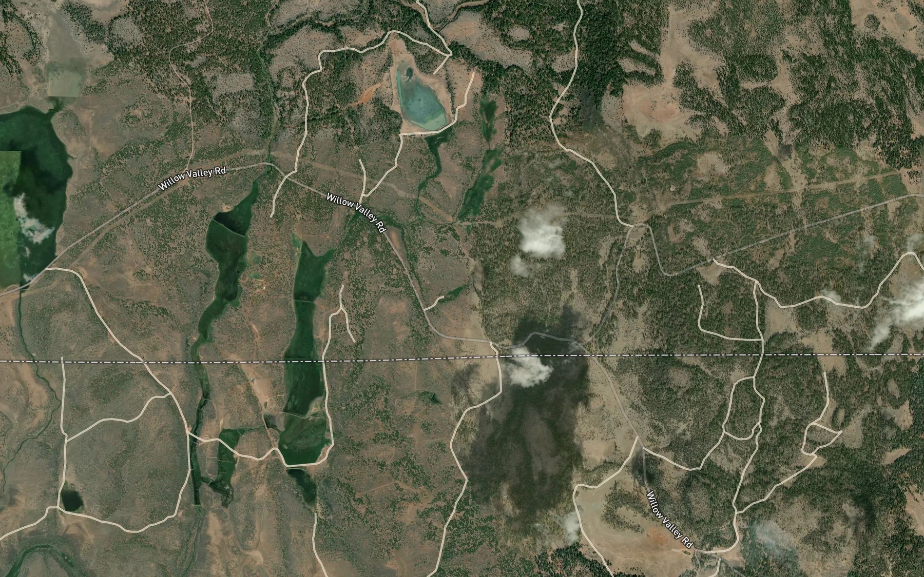 Satellite map of the Fort Spring