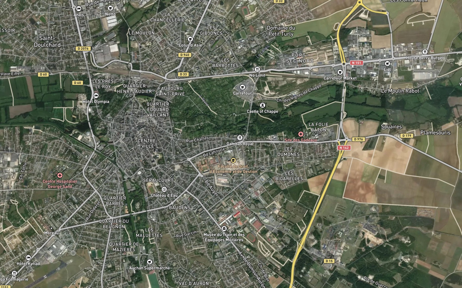 Satellite map of the Moulon