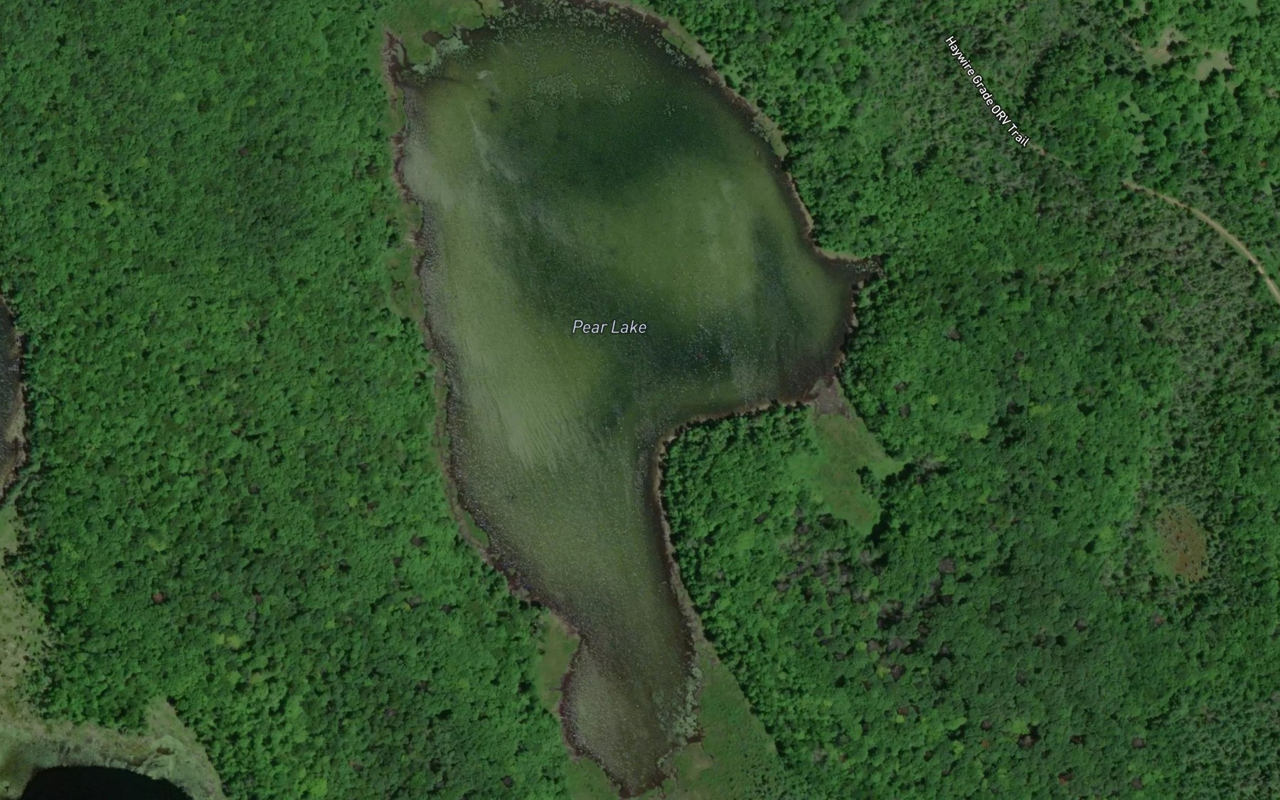 Satellite map of the Pear Lake