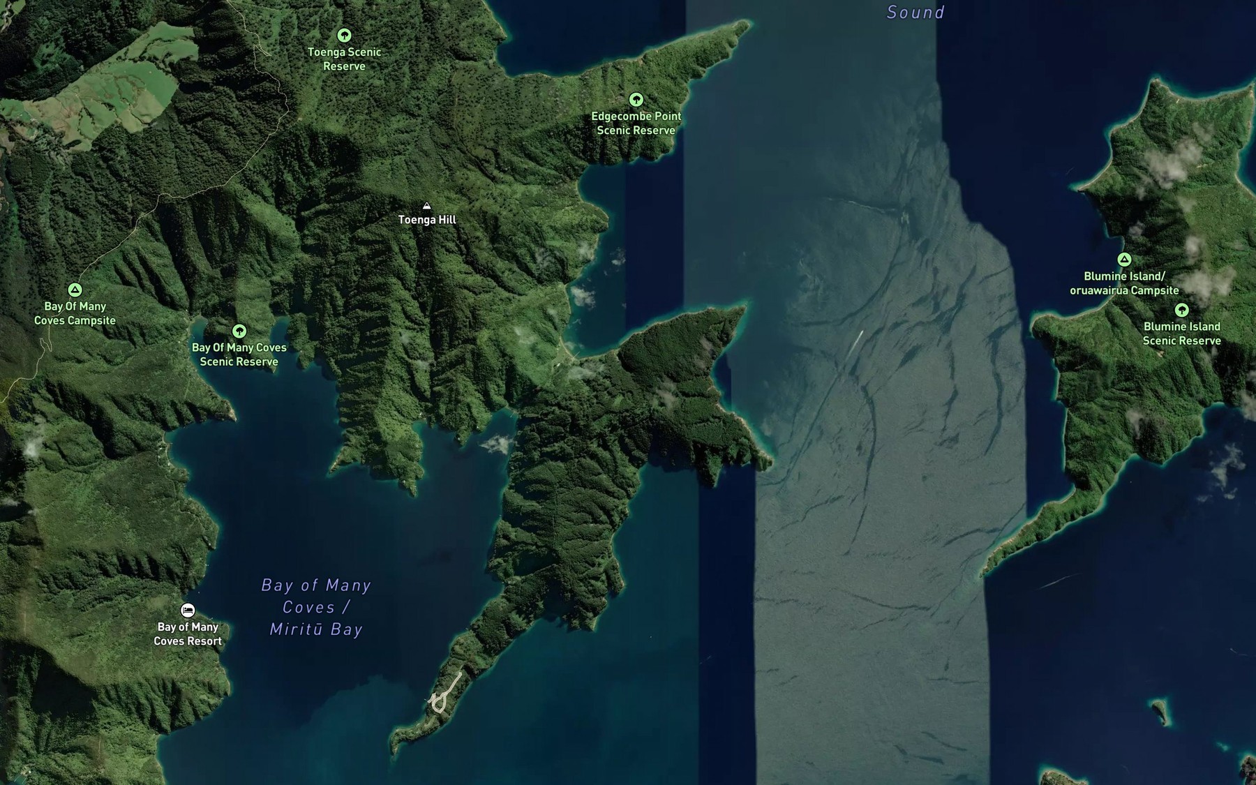 Satellite map of the Spenser Bay