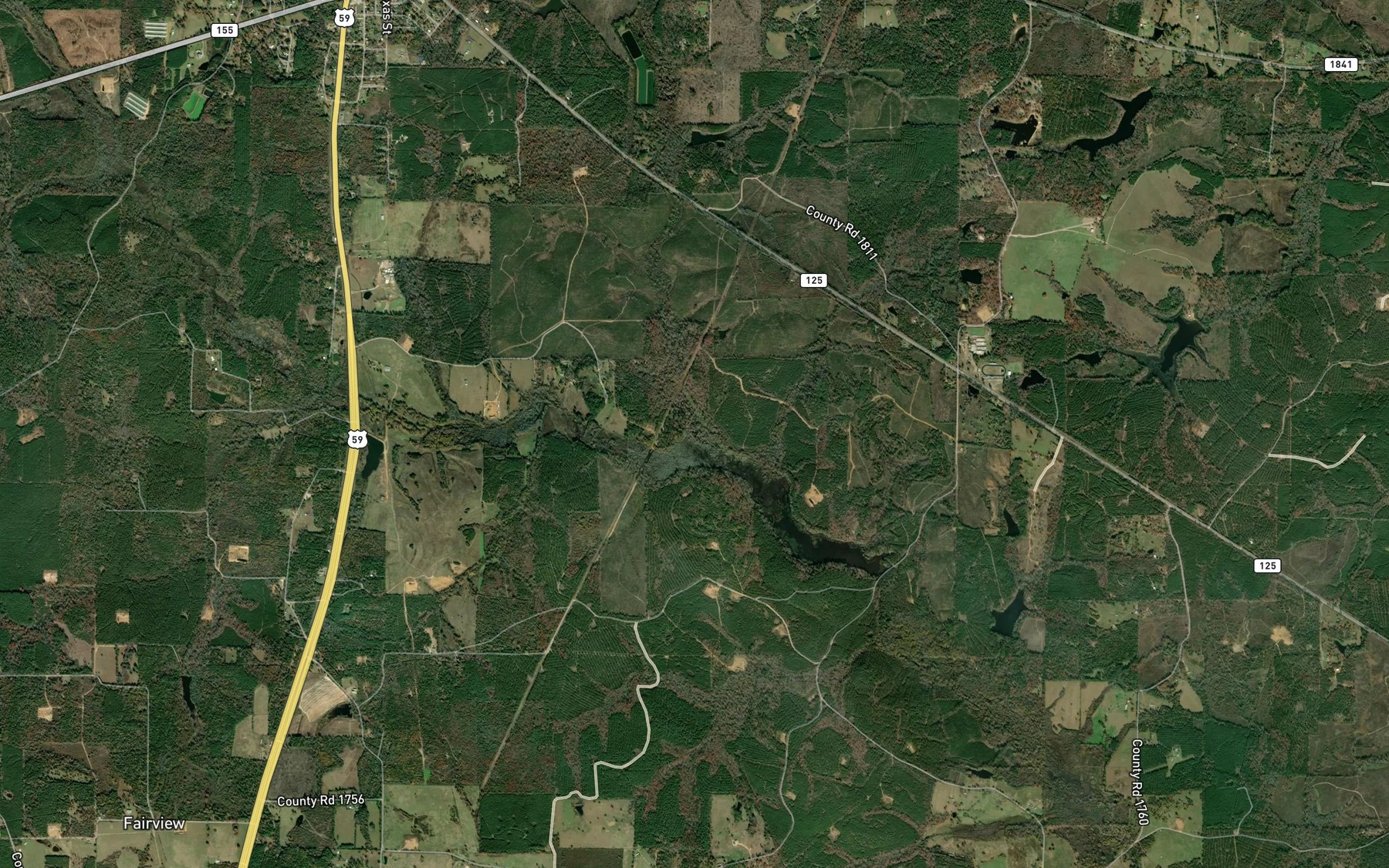 Satellite map of the Beach Creek