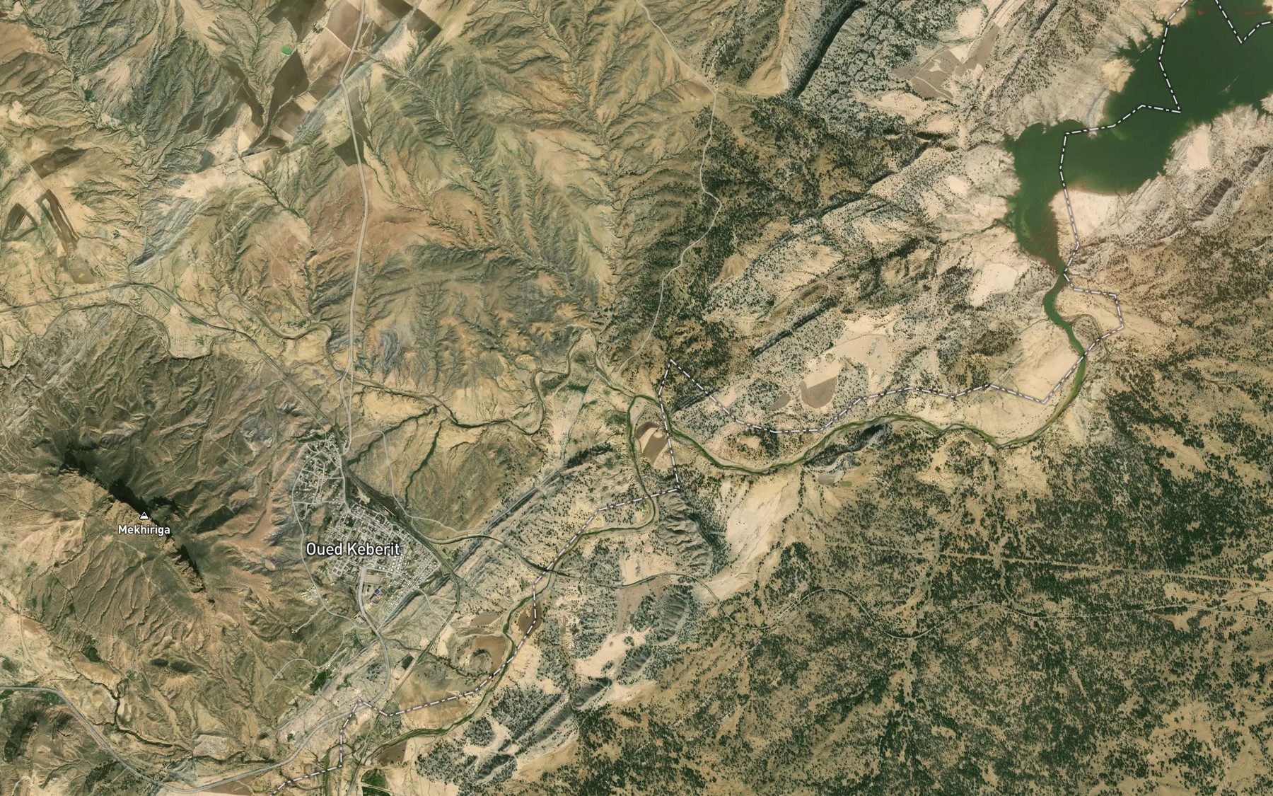Satellite map of the Oued Kebarit