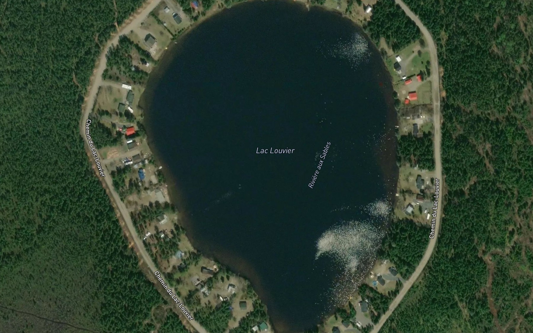 Satellite map of the Lac Louvier