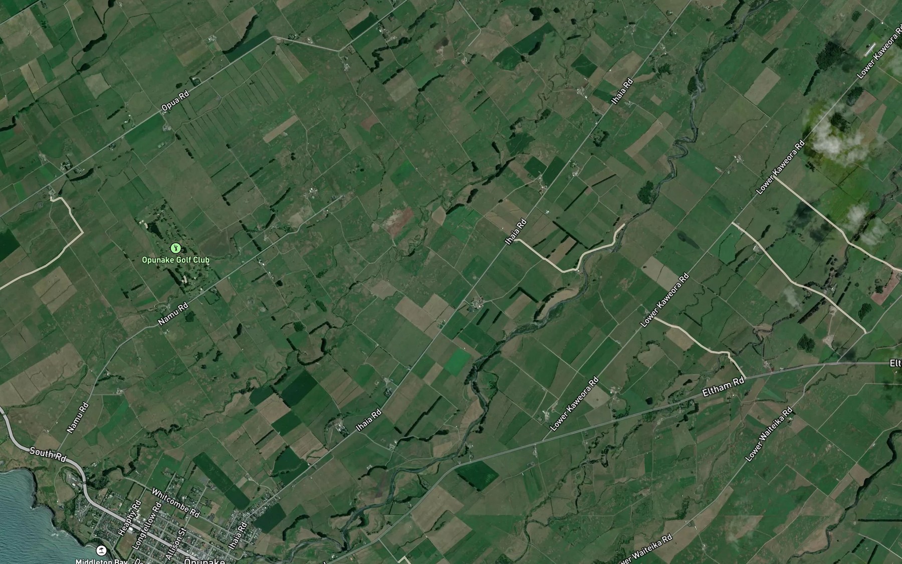 Satellite map of the Waiaua River