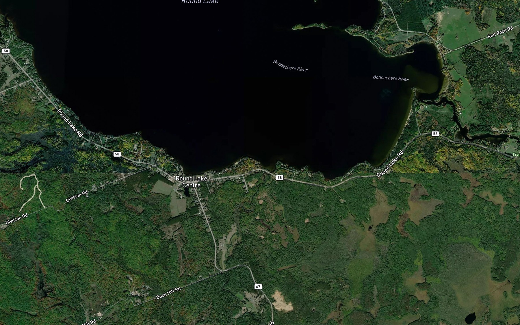 Satellite map of the Byers Creek