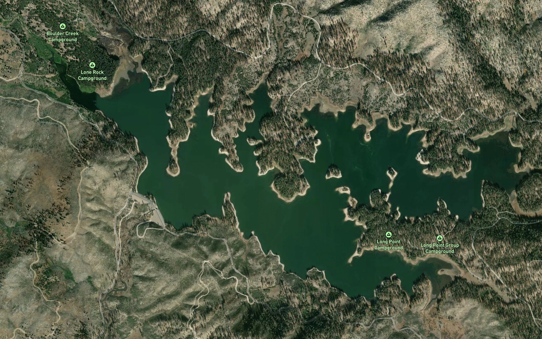 Satellite map of the Little Antelope Creek