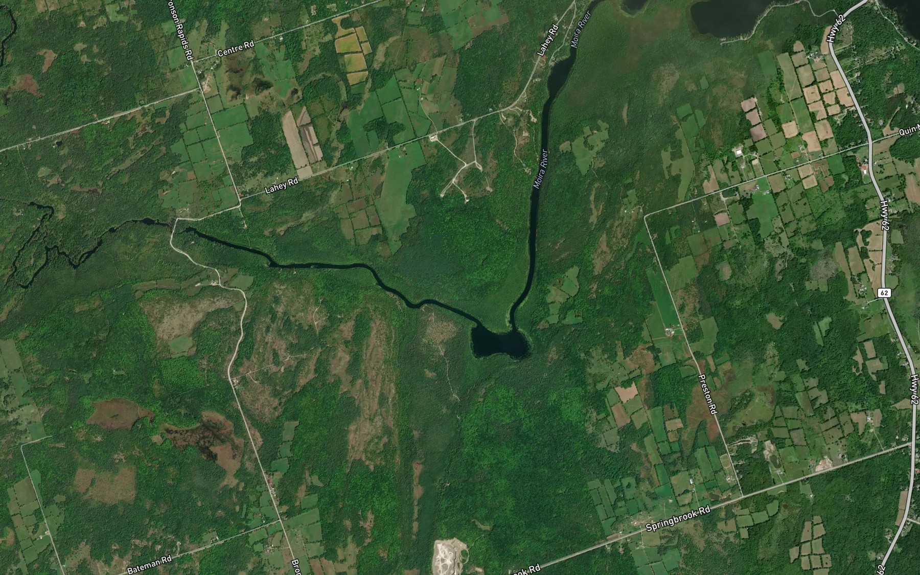 Satellite map of the Bend Bay