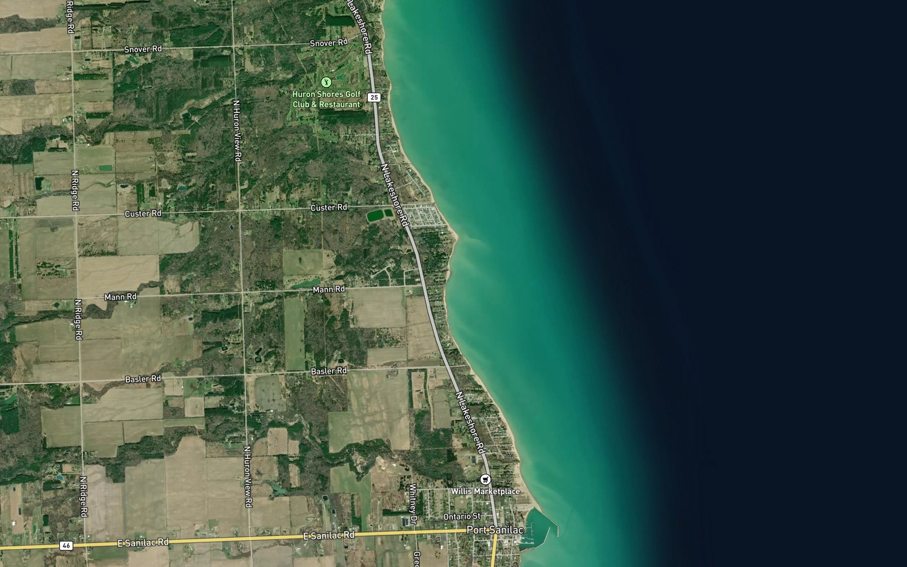 Satellite map of the Crawford Creek