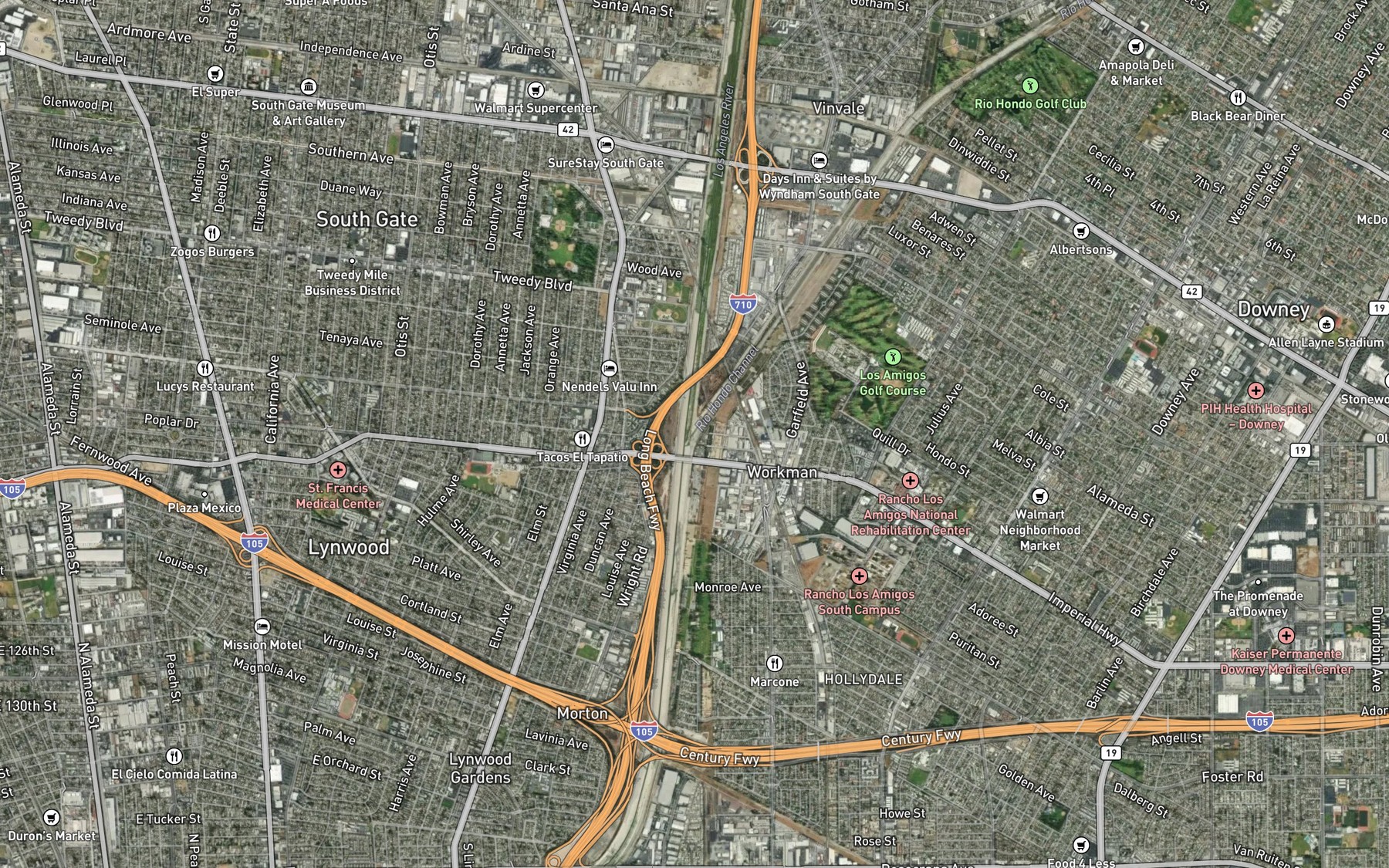 Satellite map of the Rio Hondo