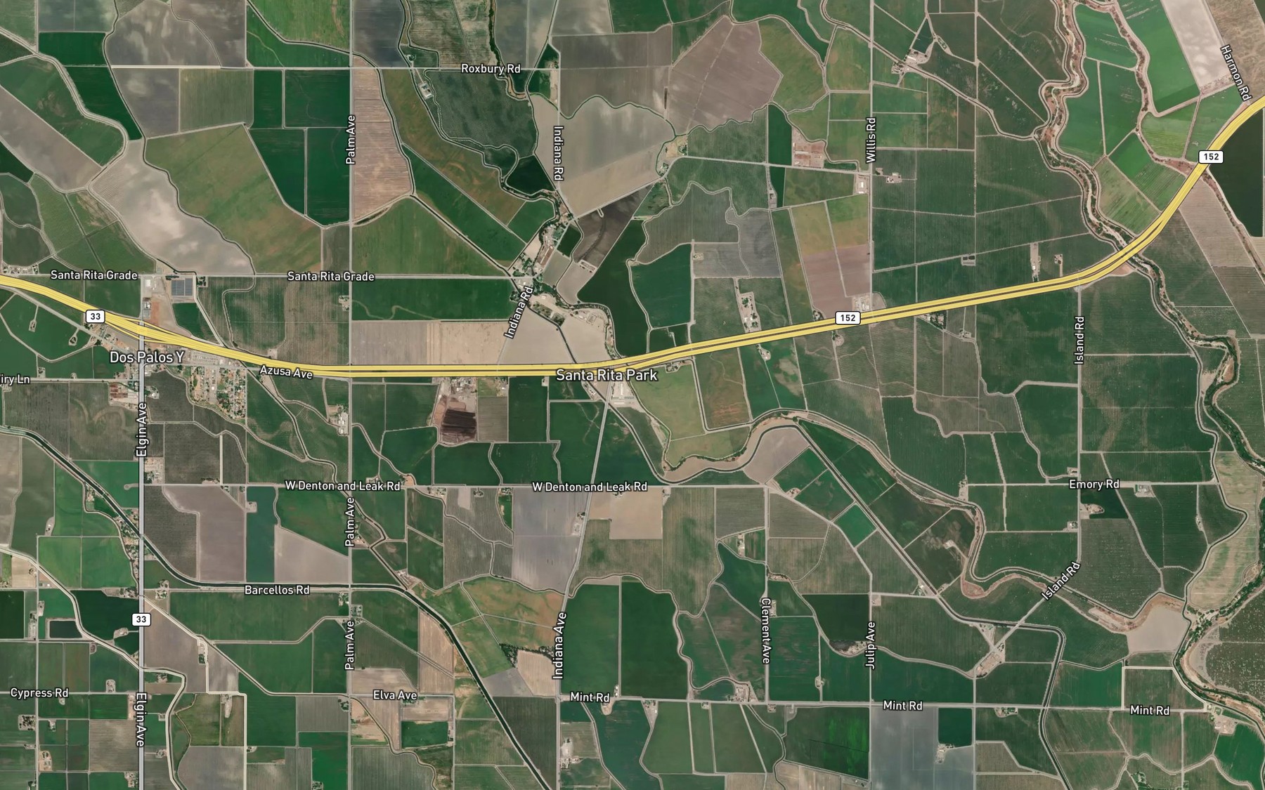 Satellite map of the Santa Rita Slough