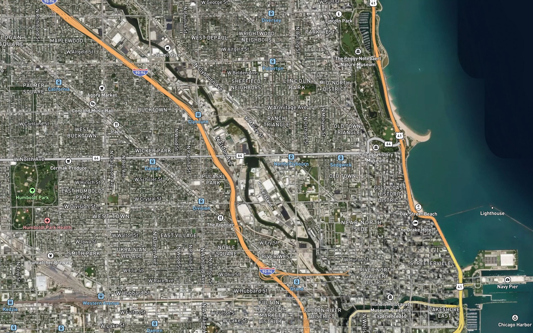 Satellite map of the Rock Cut Boat Ramp