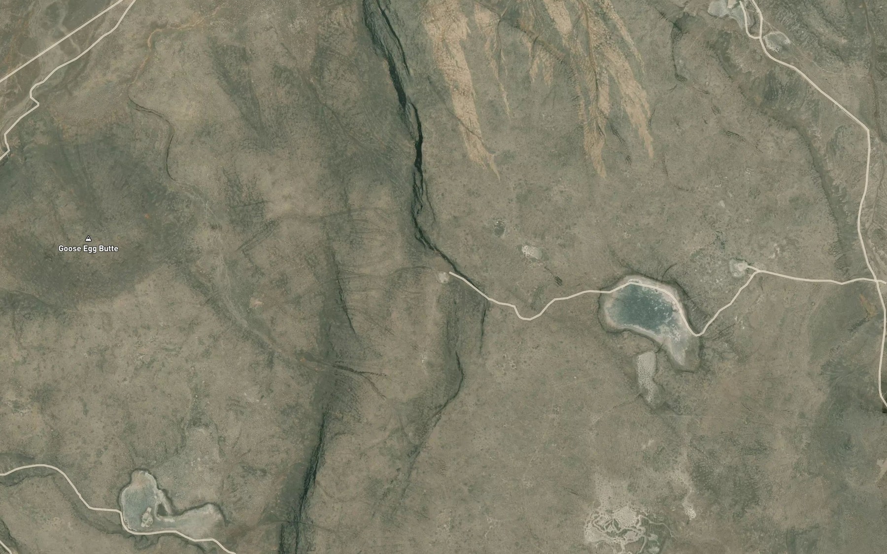 Satellite map of the Goose Egg Reservoir