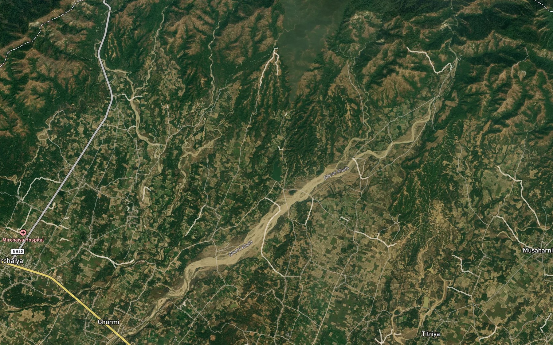 Satellite map of the Kamal Daha