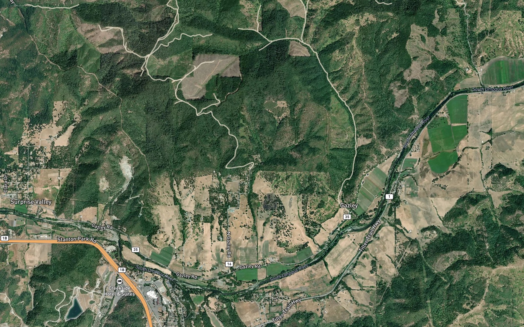 Satellite map of the Pearson Log Pond