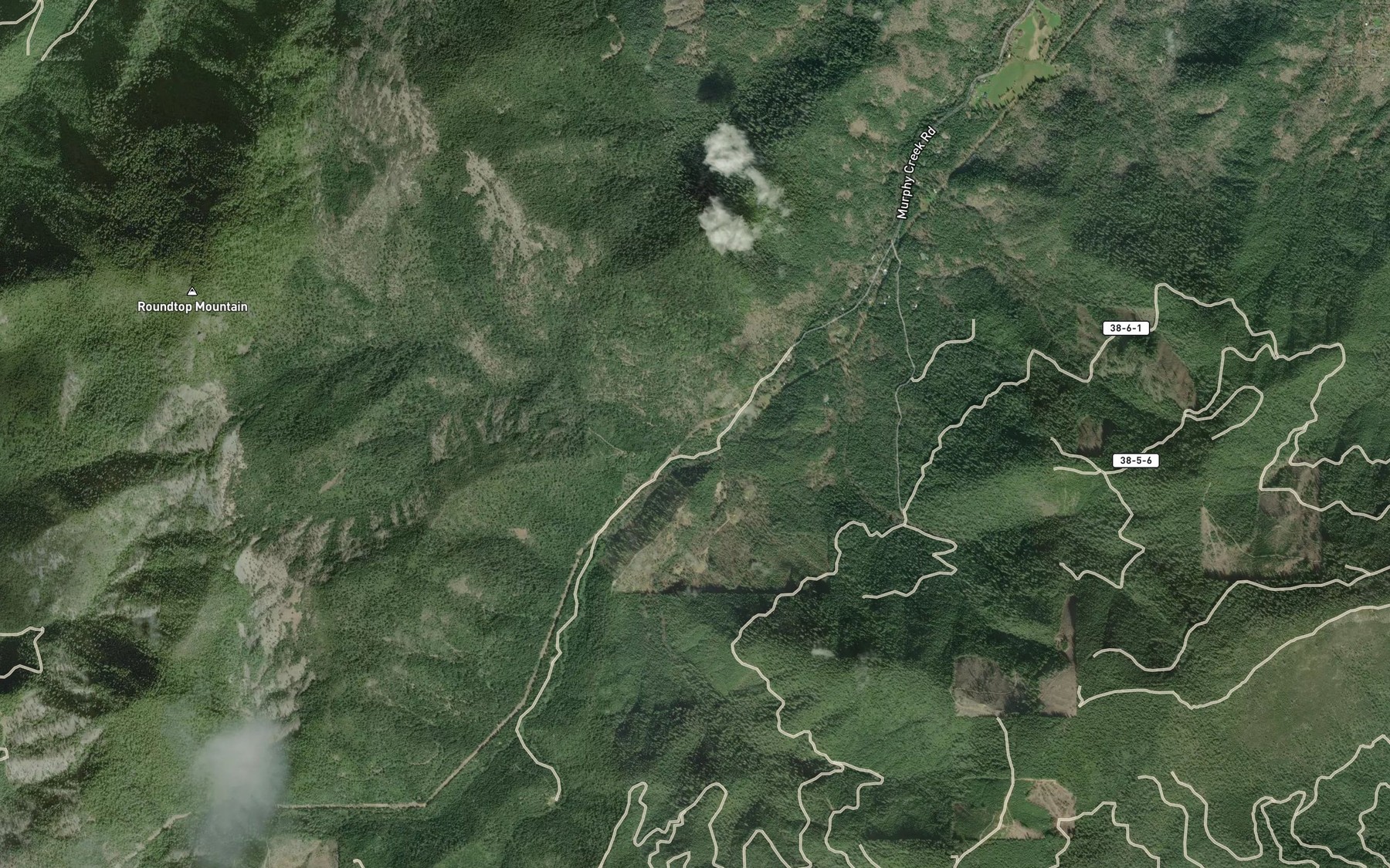 Satellite map of the Case Creek